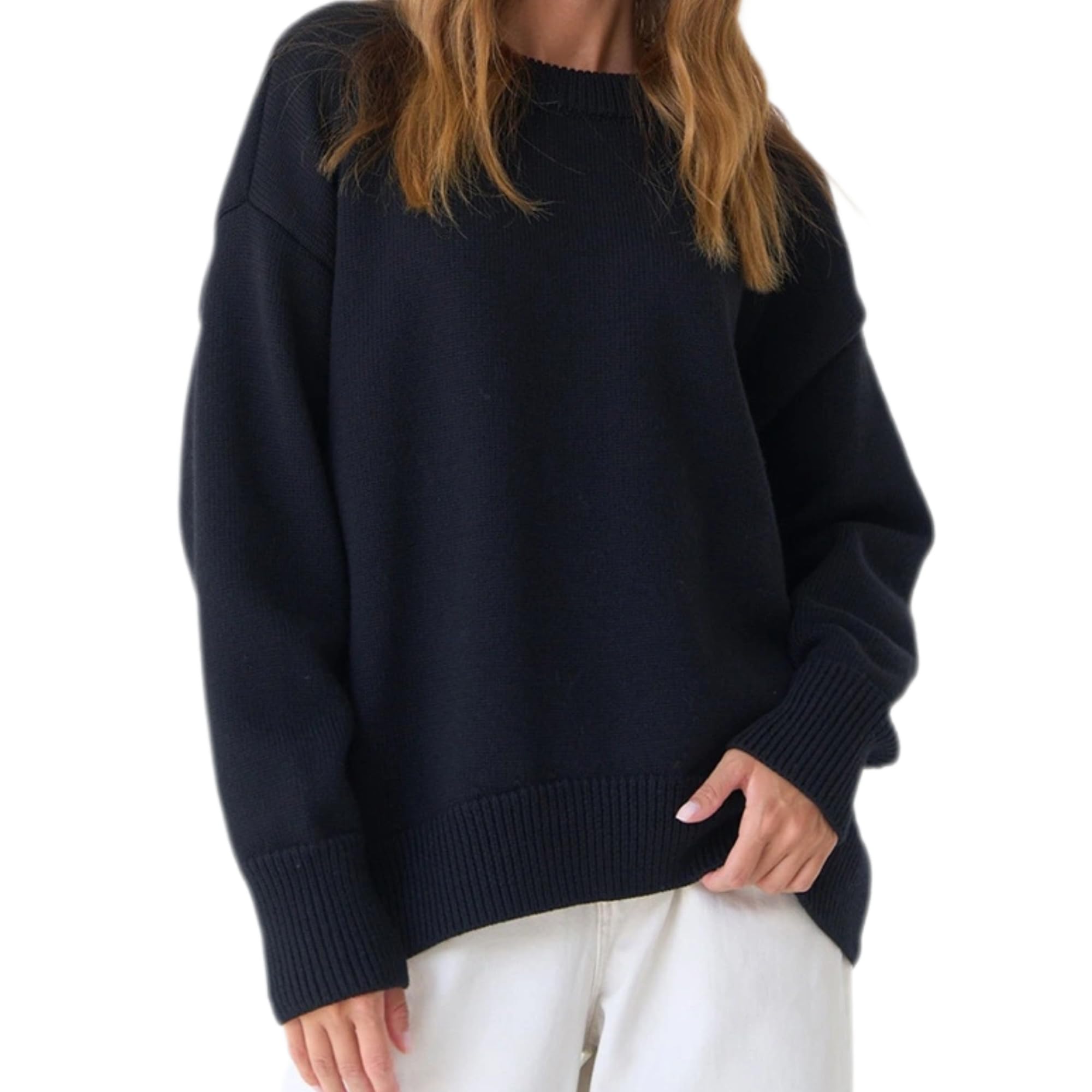 Women Oversized Sweaters Long Sleeve Crewneck Sweater Pullover Tops Trendy Fall Outfits Clothes