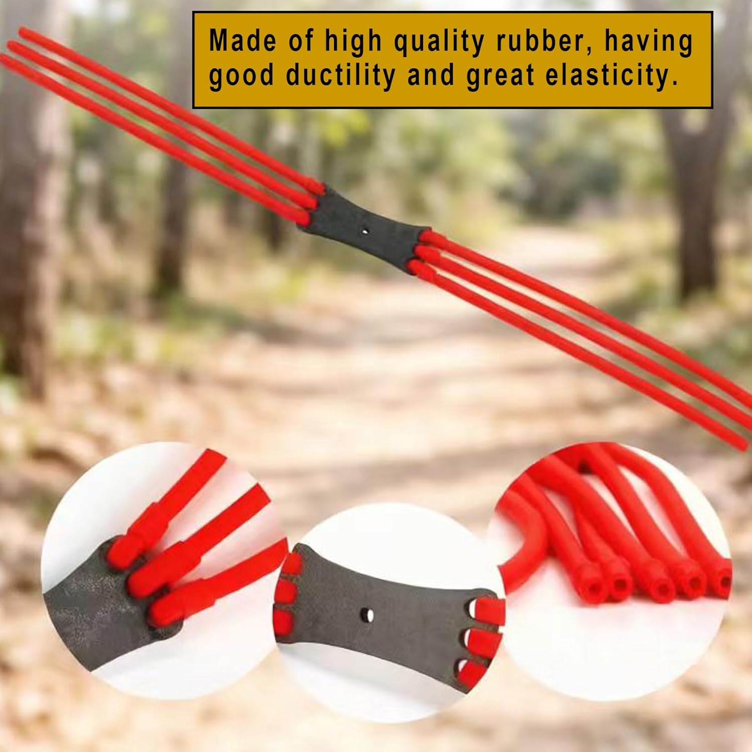 10 Pieces Elastic Rubber Tubular Bands in 3-Tube Design, Slingshot Replacement Band Sets Heavy Pull Slingshot Bands Slingshot Replacement Tubing Sling Shot Tube