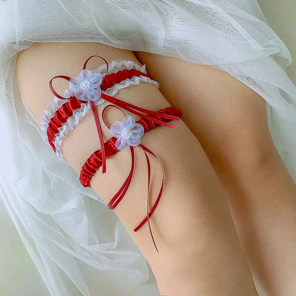 1 paio di giarrettiere, Wedding da sposa, decorazione coscia, giarrettiera con fiocco in pizzo e strass in filigrana, si adatta a una circonferenza coscia di 35 – 60 cm, azzurro