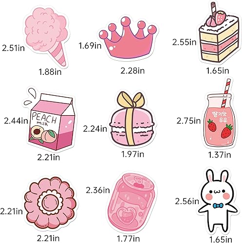 Miniatura 4 de 50 calcomanías Kawaii lindas para botellas de agua, calcomanías rosadas VSCO para laptop, calcomanías estéticas de regalo para niños, adolescentes y