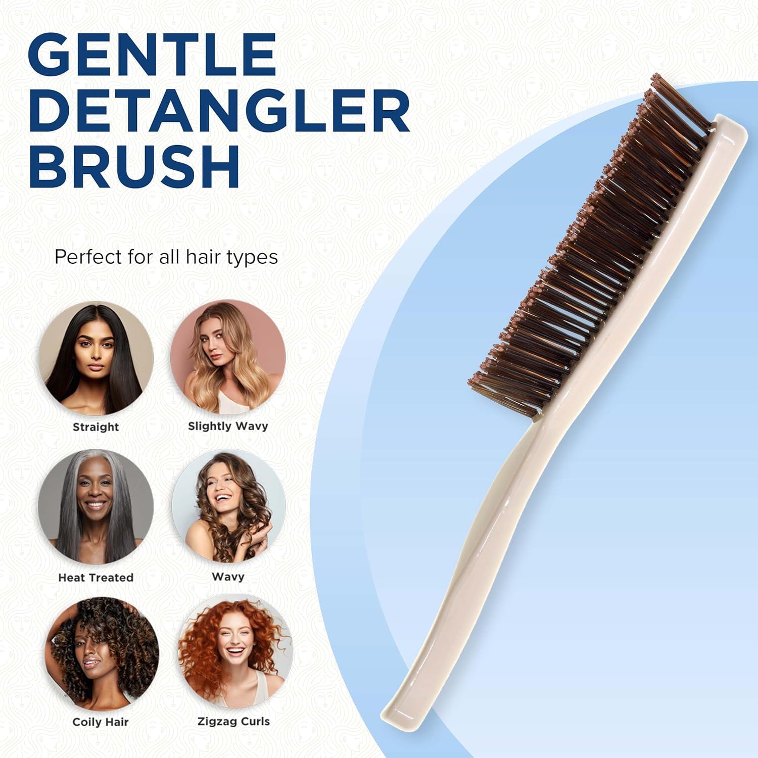 Giorgio Gentle Touch Detangler Hair Brush with Scalp Massager