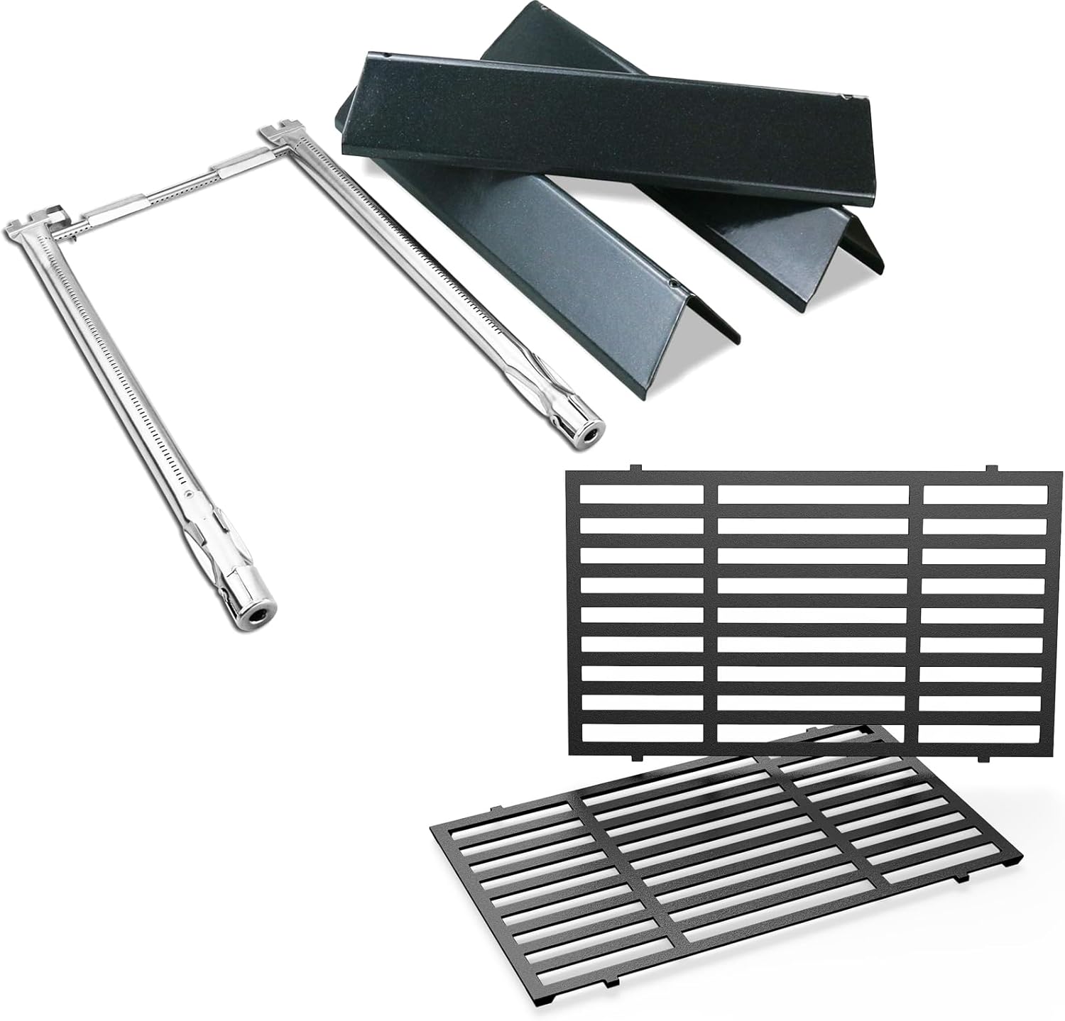 Uniflasy Grill Replacement Parts Kit for Weber Spirit 200 Series, Burner Tubes, Flavorizer Bars, Cooking Grates for Spirit E-210, E-220, Spirit S-210, S-220 with Front Controls, 69785, 7635, 7637