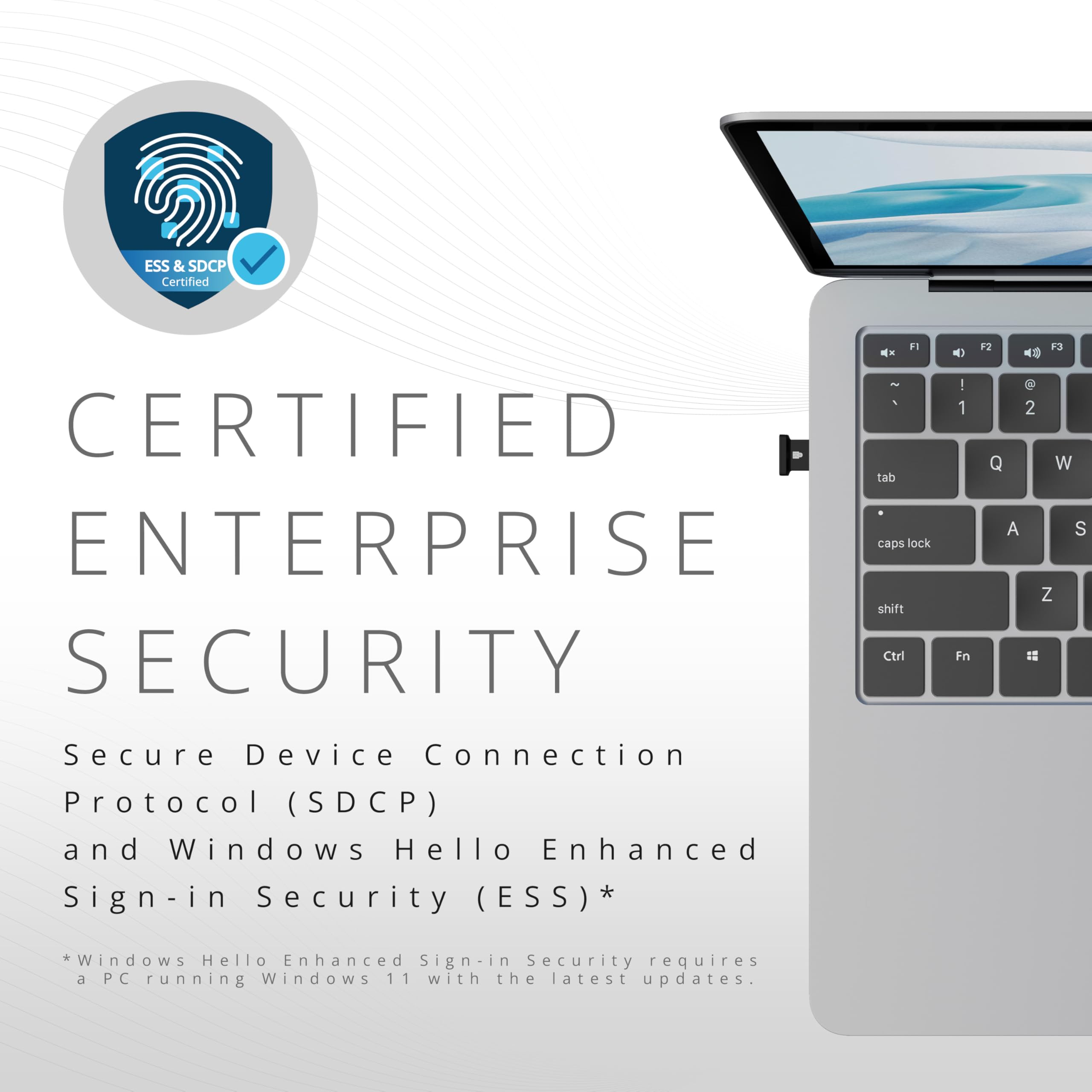 VeriMark™ IT 2.0 USB-A Llave de Huella Dactilar - Windows Hello y Windows Hello para Empresas, Lector de Huellas Dactilares de 360°, Inicio de sesión sin contraseña K64740WW