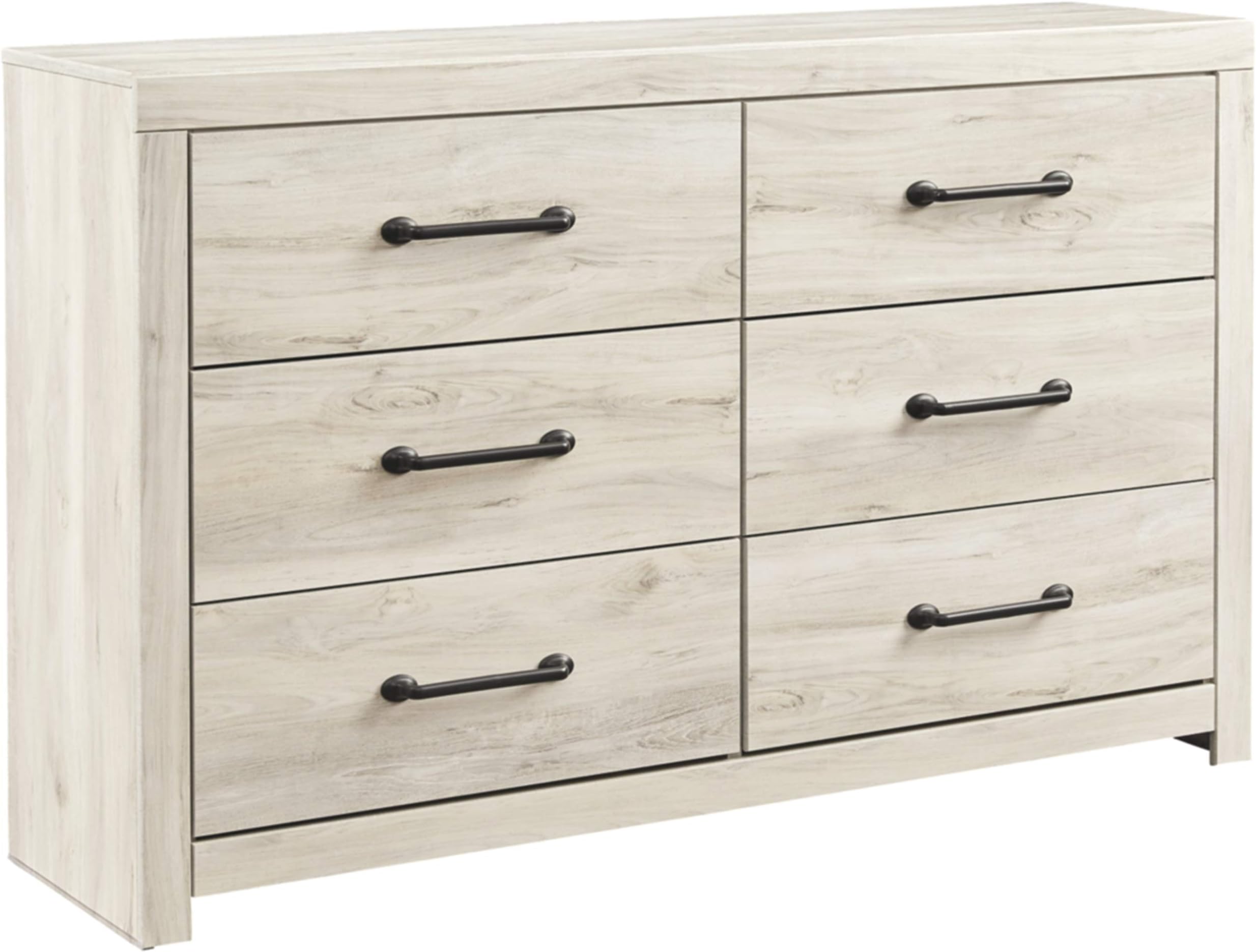 Signature Design by Ashley Cambeck Farmhouse Industrial 6 Drawer Dresser, Whitewash