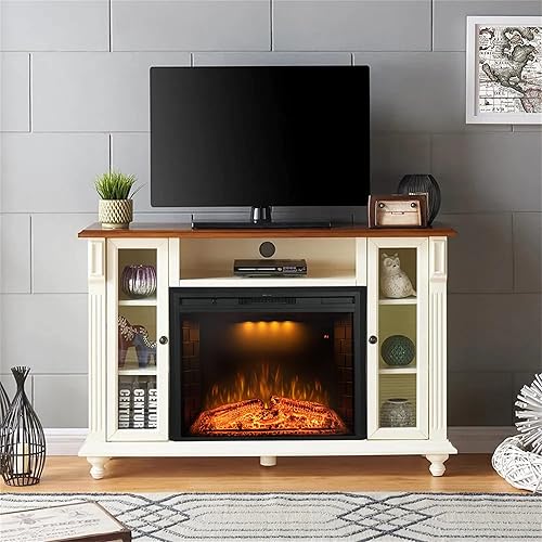 Miniatura 8 de Benrocks Insertos de chimenea eléctrica de 36 pulgadas, calentador eléctrico de pared empotrado y construido con sonido crepitante de fuego, luz