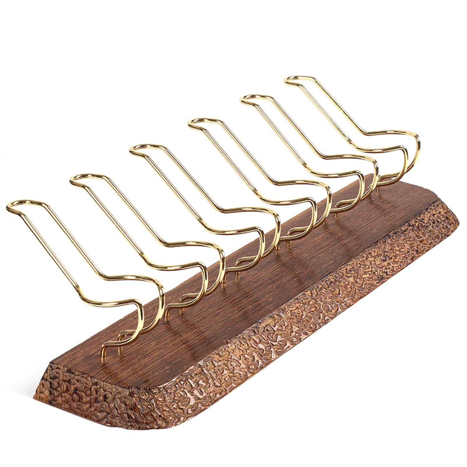 Porte-pipes en bois et métal haut de gamme pour ranger 6 pipes à tabac avec élégance