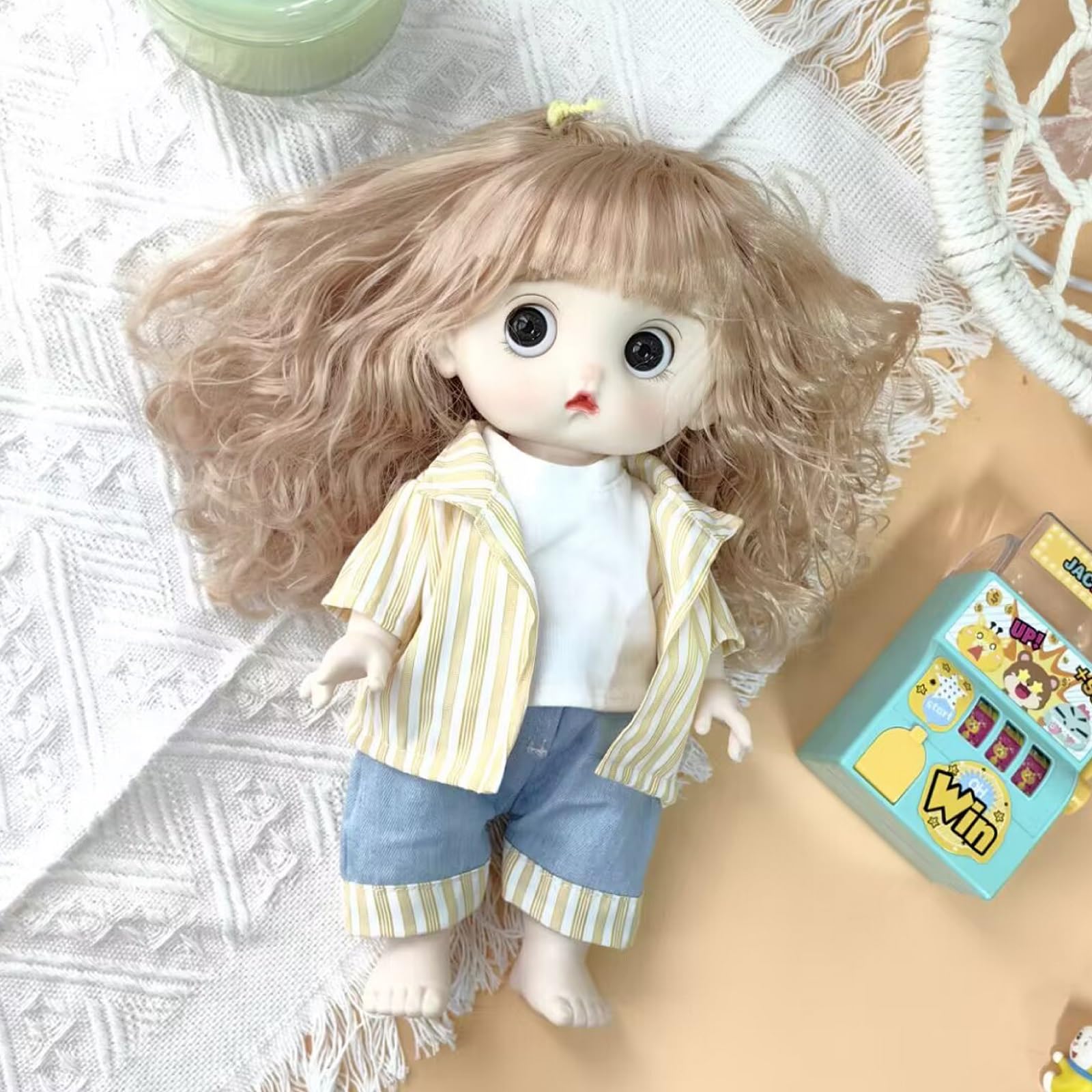 Doll Gift Set - 11-Inch Lifelike Doll with Clothes and Shoes, Posable Joints for Changing Poses and Wearable Clothing for Dress-Up for Children?Open-Eye Doll?