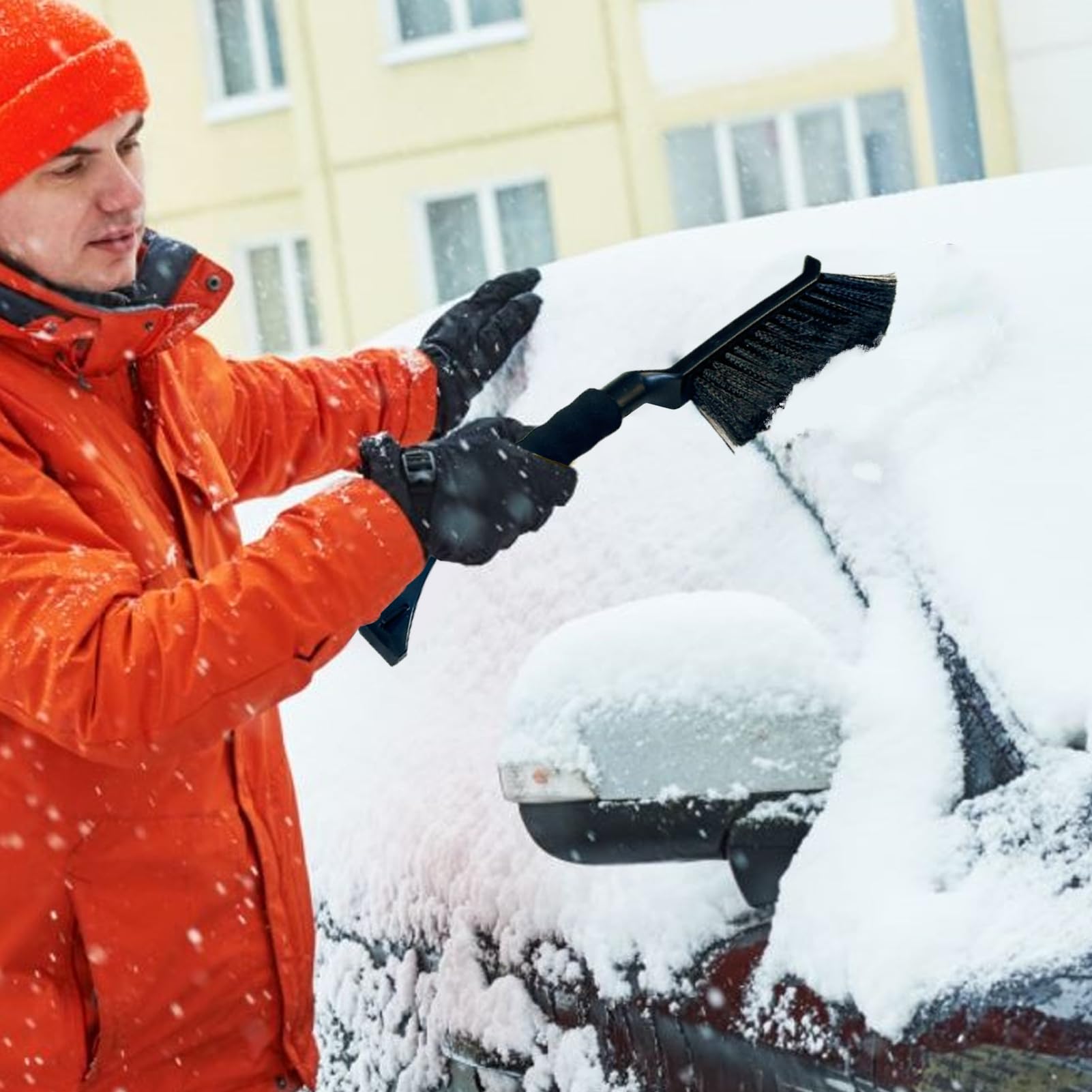 Spazzola Neve per Auto Raschietto Ghiaccio Finestrini, Sgombratore Neve, | Raschietto Ghiaccio Parabrezza per la Pulizia Invernale 'Auto, per una Guida Sicura all'Aperto