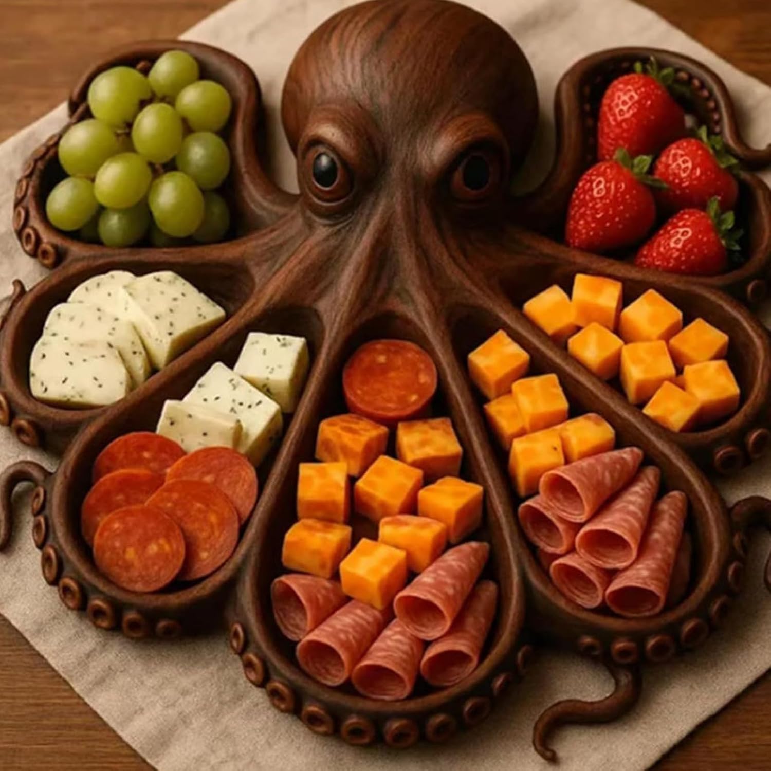 Coastal Entertainer Platter Creation Charcuteries Board Food Grade Wood Cheese Display Tray Unique Kitchenwares Charcuteries Board for Gifting