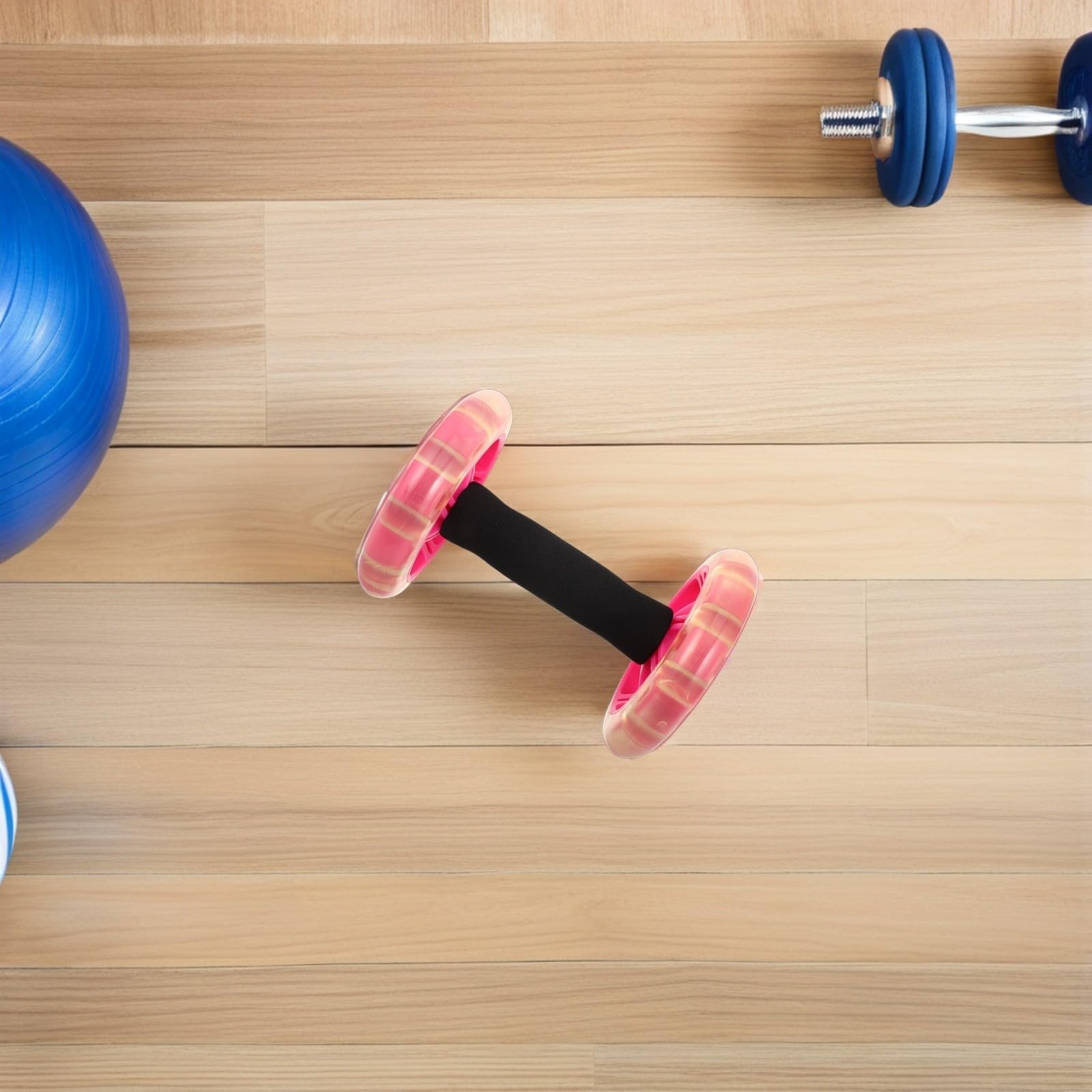 Veemoon Rueda de Abdominales Doble Material Pp y Esponja para Entrenamiento de Núcleo con Agarre Sincronizado y Equilibrio Mejorado Adecuado para Gimnasio en Casa y Oficina