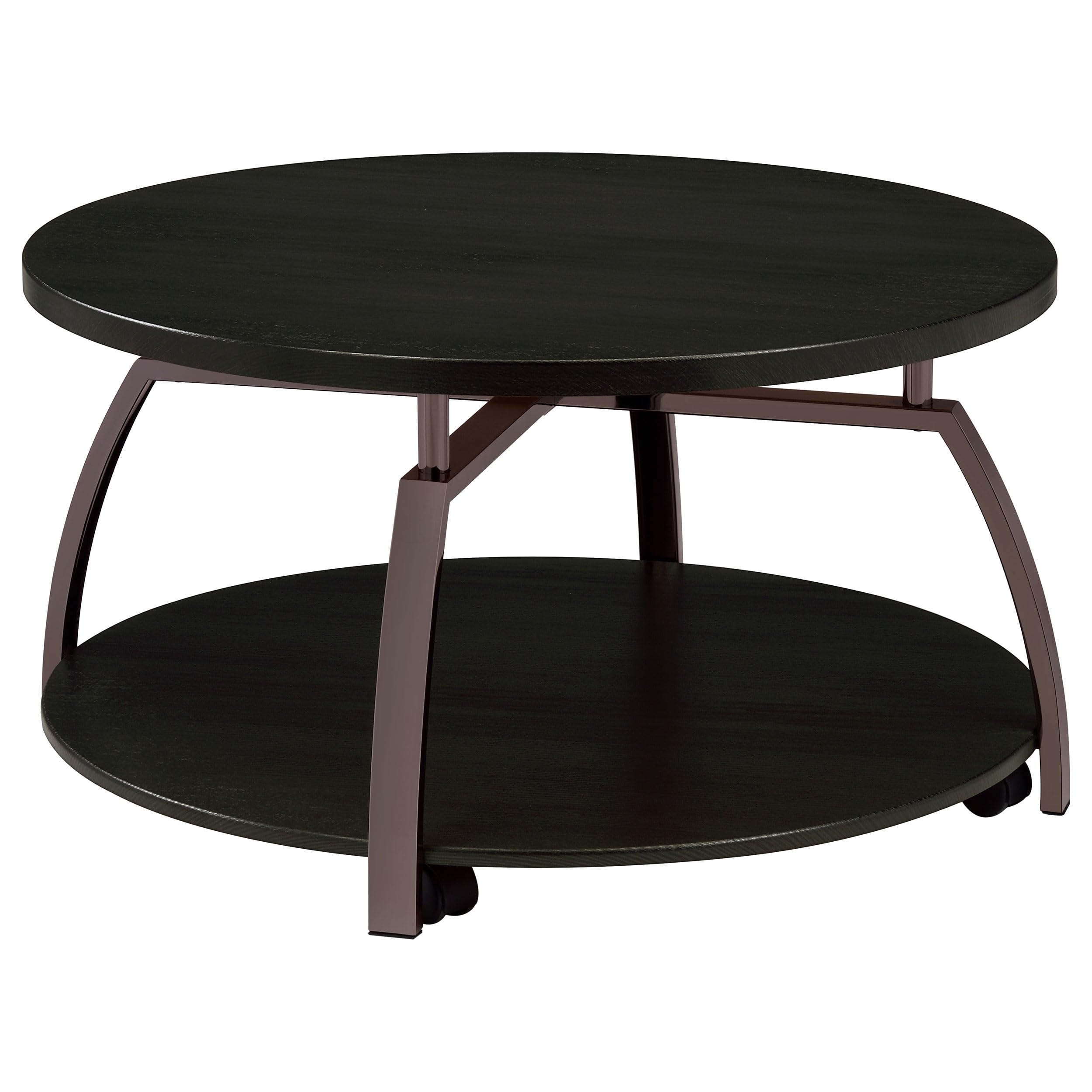 Coaster Fine Furniture Dark Charcoal / 35"W x 35"D x 18.25"H / Contemporary Coffee Tables