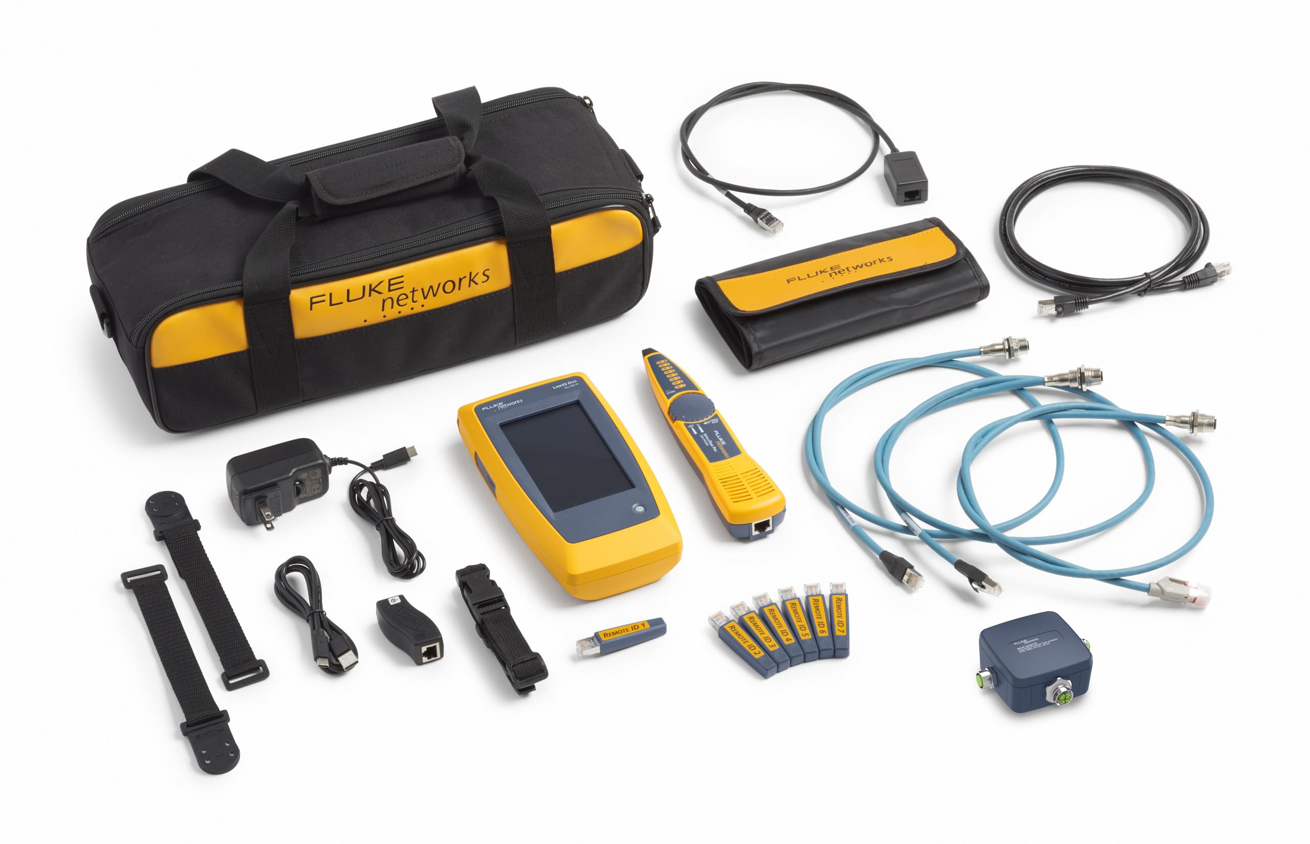 Fluke Networks LIQ-DUO-IE-H6-UK Cable, Network and WiFi Tester with Industrial Ethernet Kit, UK Version