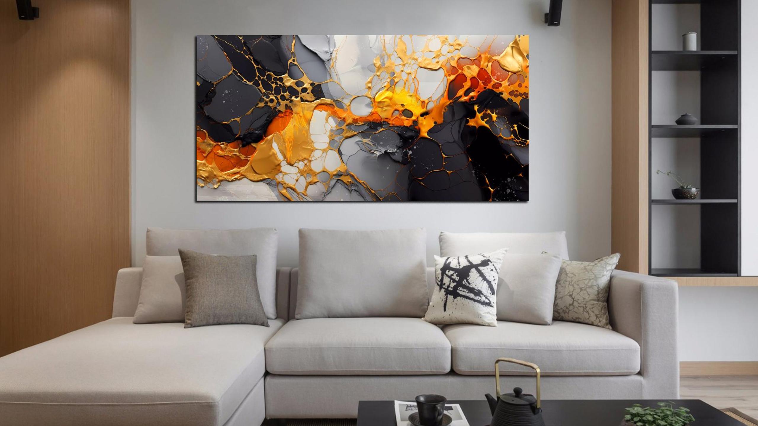 Leaveforme Abstract Canvas Wall Art - Modern Home Decor - Set India | Ubuy