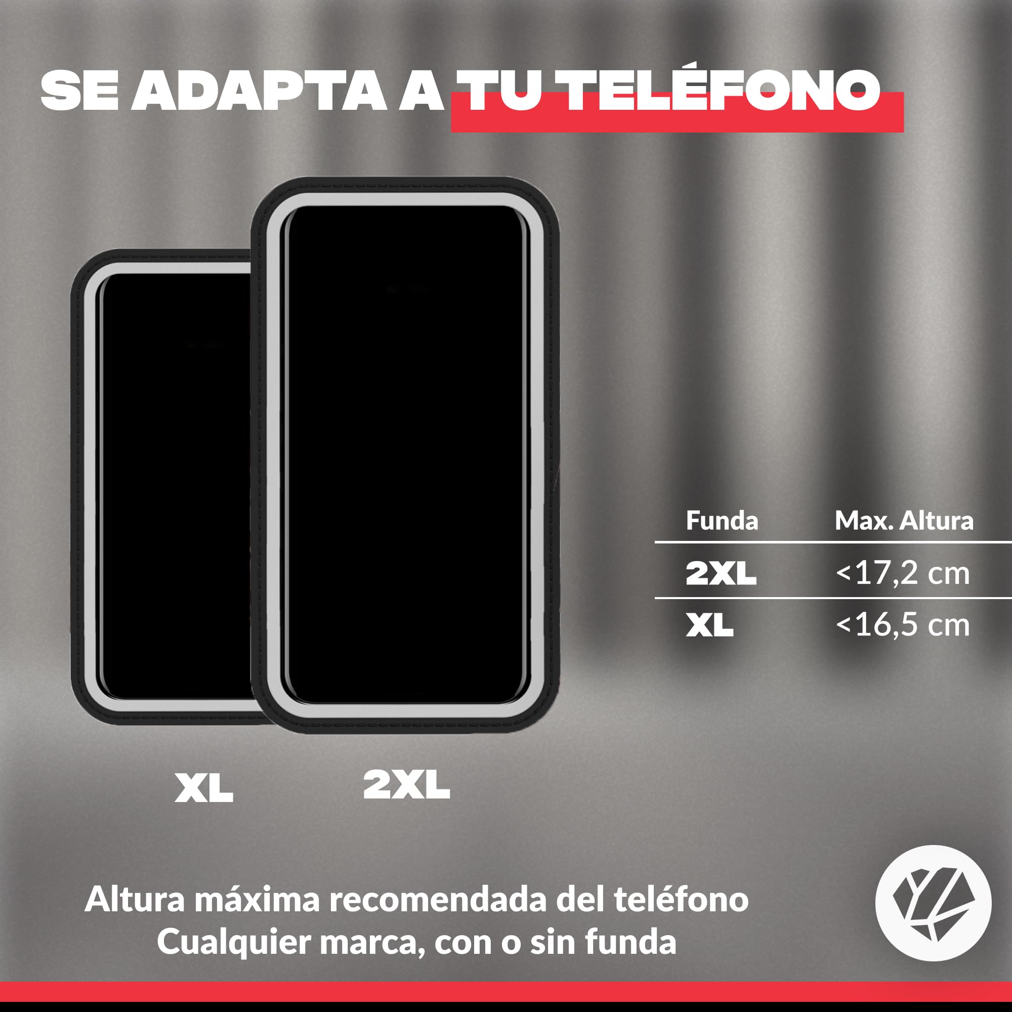 Shapeheart Brazalete Movil Deporte Magnetico - Funda Resistente al Agua Desmontable XL - Running, Trail, Montana - Acceso Smartphone de un Gesto - Brazo 20 a 38 cm, Universal