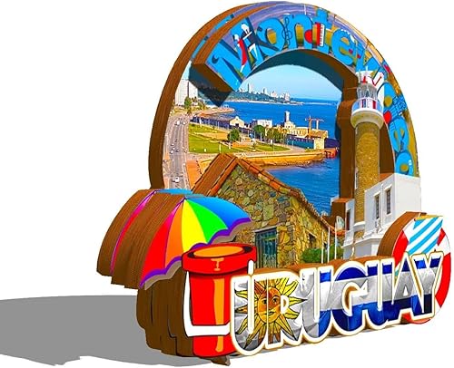Miniatura 2 de Uruguay Uruguay imán de nevera de madera 3D monumentos de viaje coleccionables recuerdos decoración hecha a mano -585