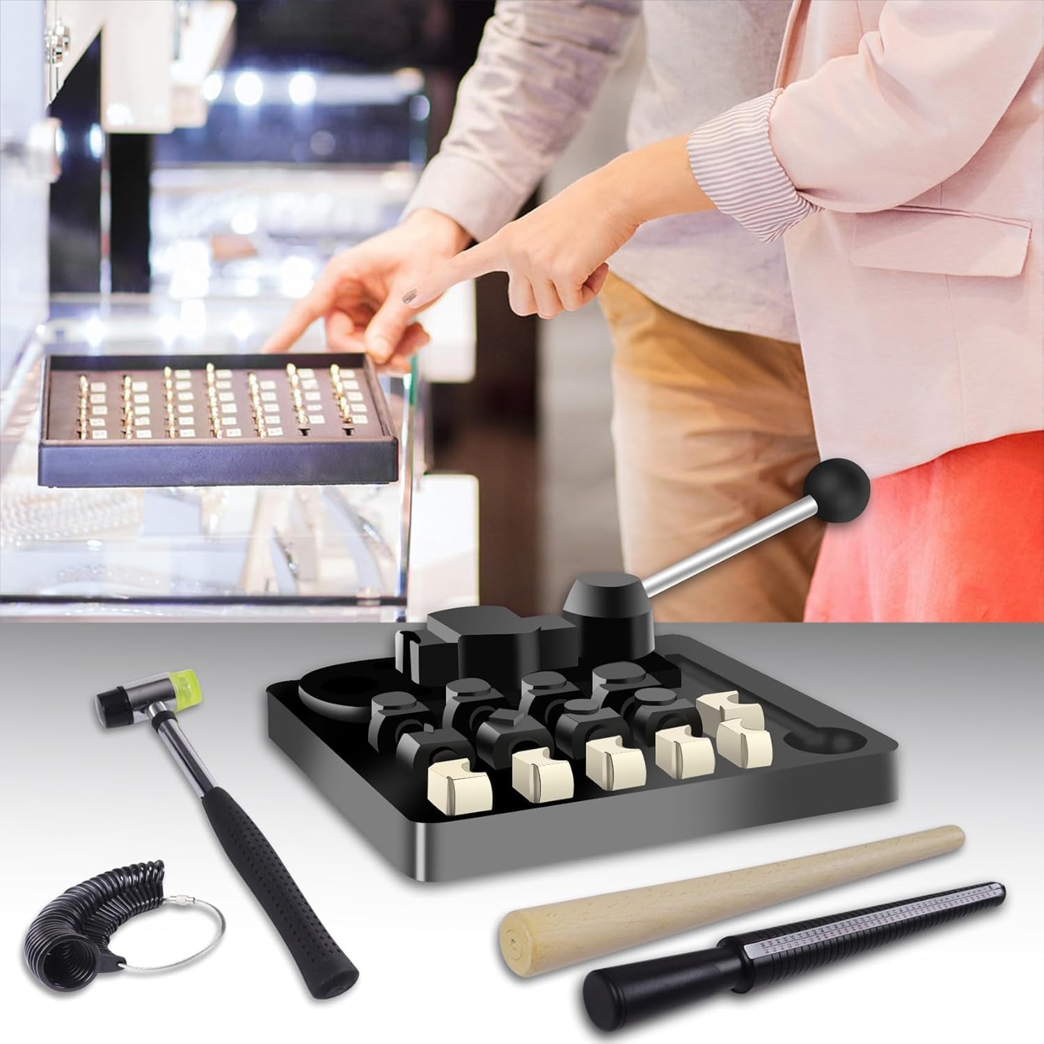 SANJIAN Ring Bender, Bender Tool Ring, Spoon Ring Bender Tool for Ring Jewelry Making, Spoon Ring Making Kit, Ring Bender Tool for Spoon Rings Heavy Duty, Spoon Bender for Spoon Rings Bending Machine