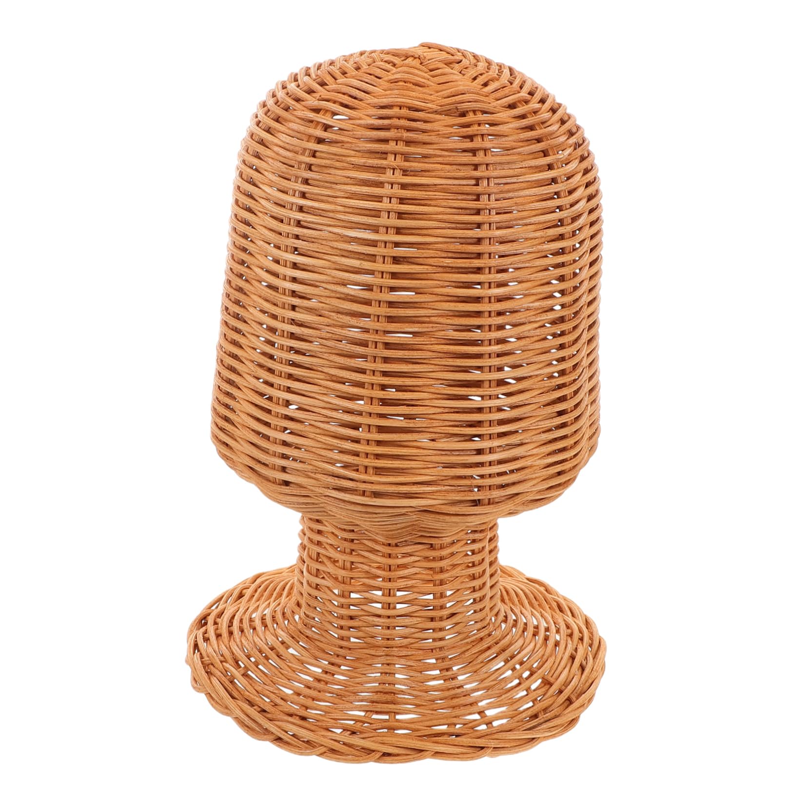 FOMIYES Wicker Wig Holder Mannequin Head Display Rack Hair Stand Holder for Salon Cap Display Rack