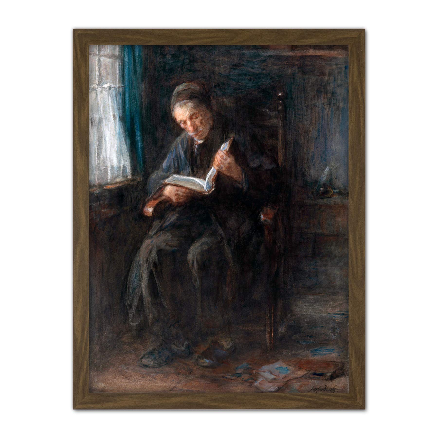 Artery8 Jozef Israels The Rabbi Religion Painting Artwork Framed Wall Art Print 18X24 Inch