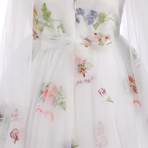 Miniatura 6 de Vestido de mariposa para niña de las flores, para niños, princesa, cumpleaños, boda, dama de honor, concurso, fiesta, formal, vestido de tul sin