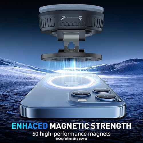Miniatura 3 de Soporte de teléfono para automóvil Magsafe [succión más fuerte y magnético] Soporte de teléfono de coche ajustable de 360°, soporte de teléfono