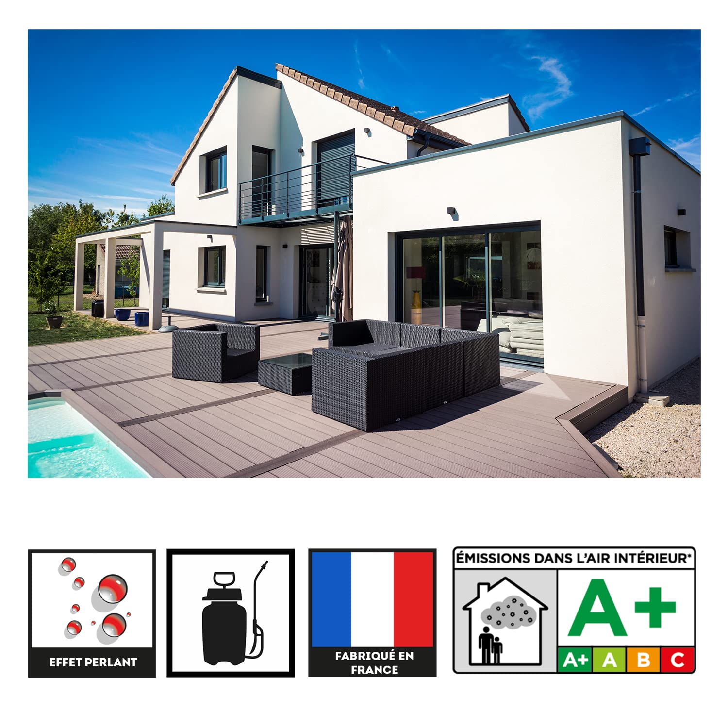 PAREXLANKO 238 LANKO RESISTENT HYDRO, protección antimanchas impermeabilizante de larga duración e invisible para techos, fachadas y terrazas. 5 L, aproximadamente 25 m².