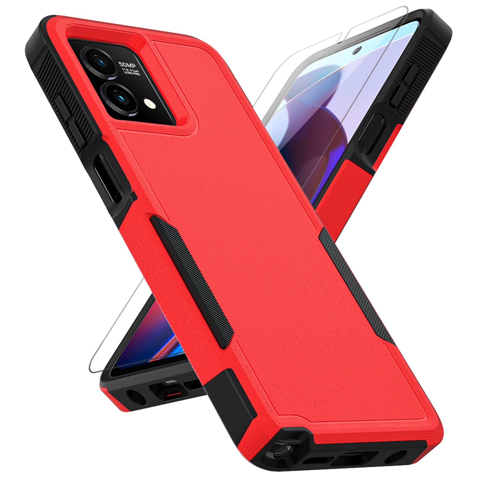 for Moto G Stylus 5G 2023 Case: Dual Layer Protective Heavy Duty Cell Phone Cover Shockproof Rugged with Screen Protector - Military Protection Bumper