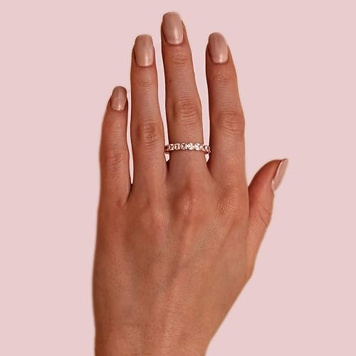 Miniatura 2 de PAVOI 14K Gold Plated Rings Cubic Zirconia Love Ring 4mm Stackable Rings for Women Gold Rings for Women