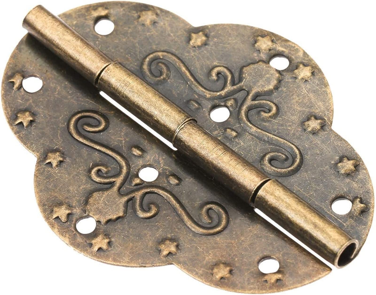 Zawiasy do drzwi w stylu retro, zawiasy składane samoblokujące, zawiasy czołowe, okucia do zawiasów do drzwi, zawiasy do drzwi 10 szt. 69x53mm zawiasy do szafek z antycznego brązu na biżuterię drewnia