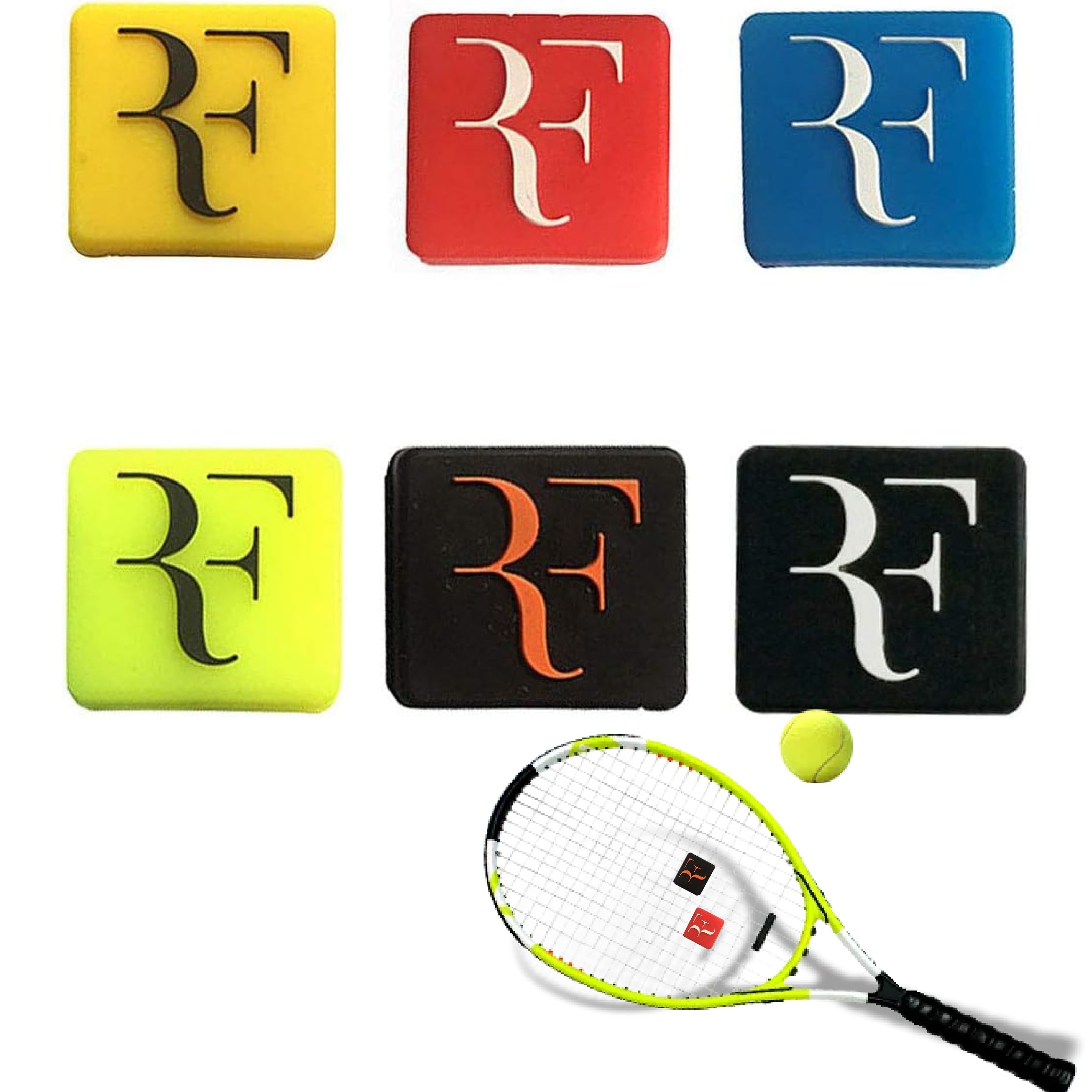 Ammortizzatore per Racchetta Tennis 6pcs Silicone Anti-Vibrazione Anti-Skid