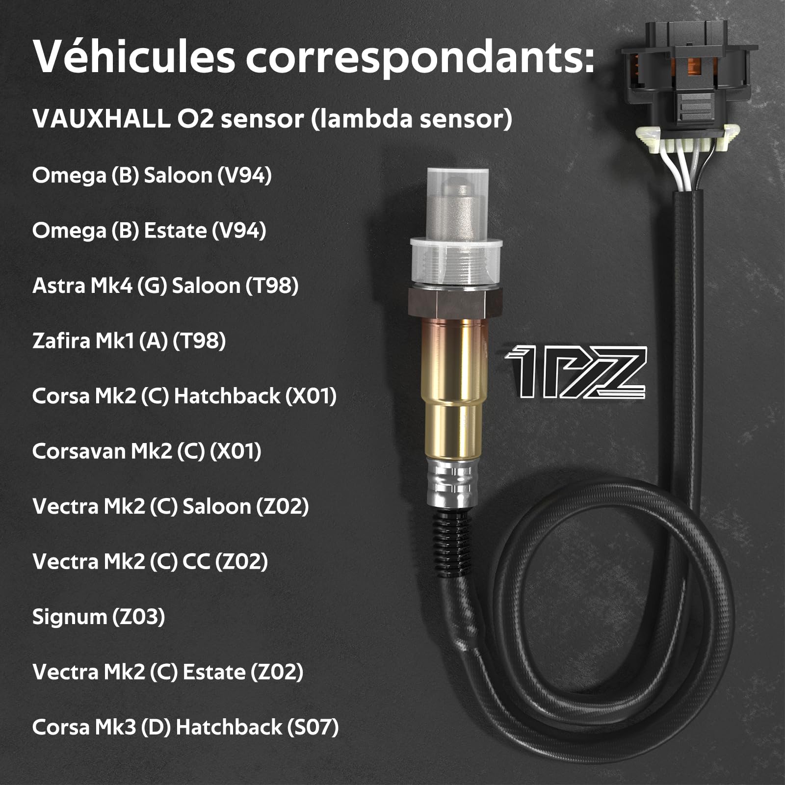 1PZ F15-S85 Sonda Lambda O2 Sensore di O2 4 Fili Anteriore 09199470 855369 855351 9192922 0855351 Sostituzione per Vauxhall Astra G H Combo Corsa C D 1.0 1.2 1.4 1.6 1.6