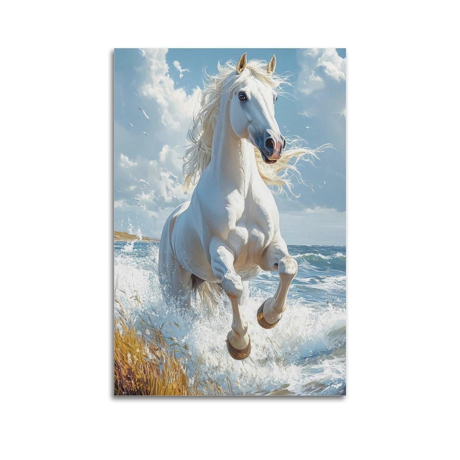 Jocrynsi Unframe-Style Animal Poster -Running Horse Posters Aesthetic Canvas Wall Art Print Home Decor For Bedroom Living Room08x12inch(20X30cm)