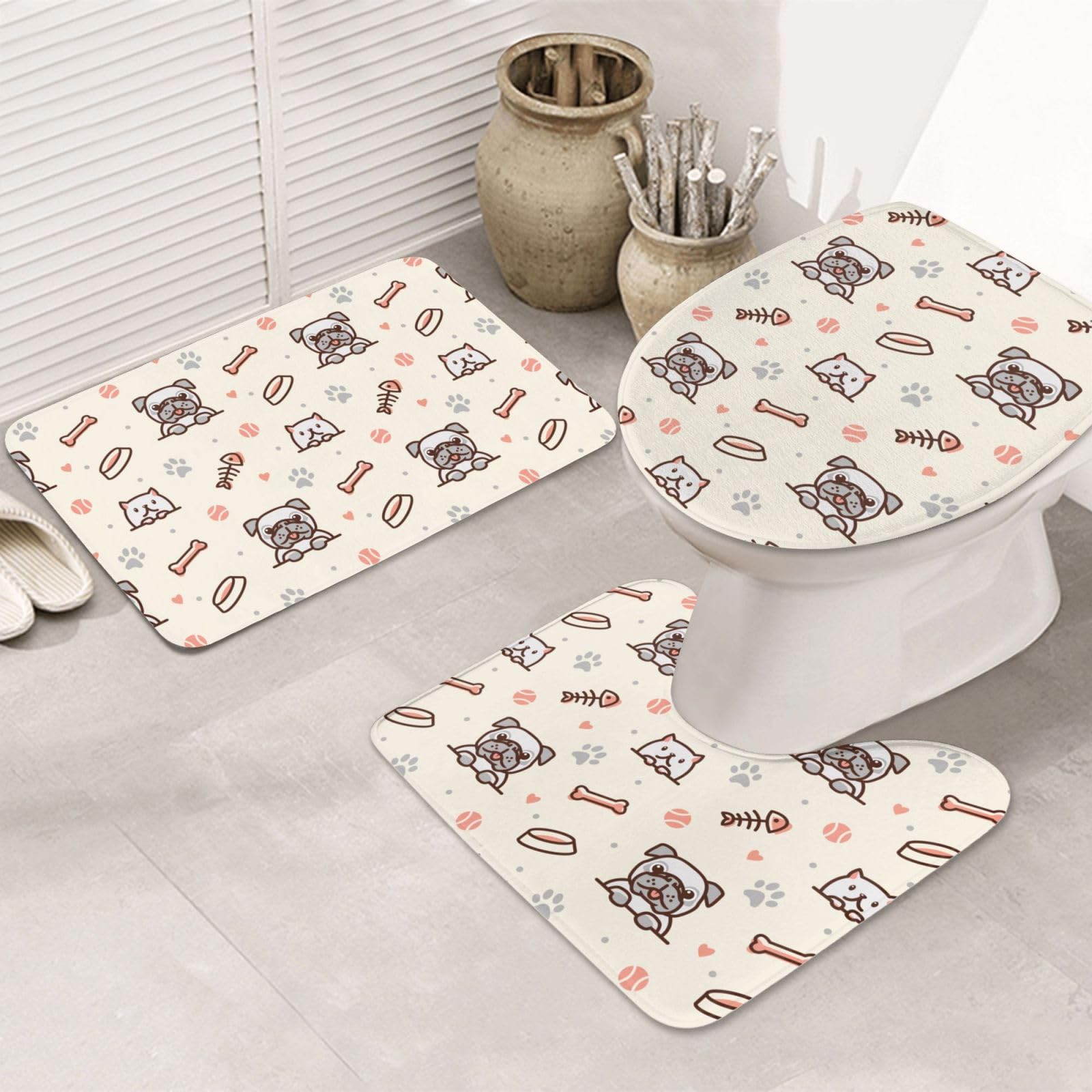 Tapis de sol de salle de bain ultra absorbant et lavable motif chat