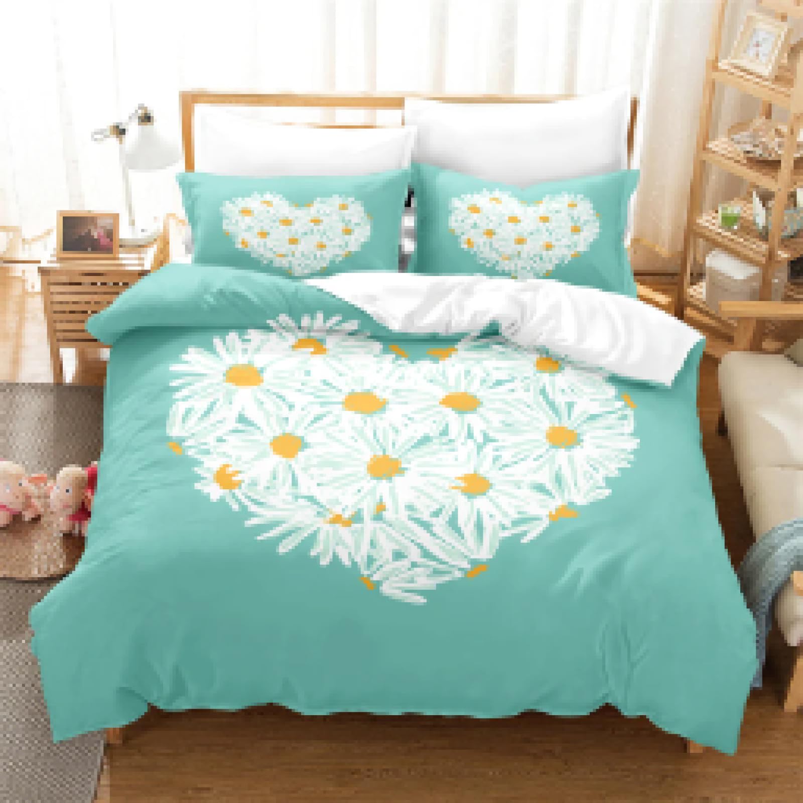Parure de lit motif amour 200x200cm pour raviver la décoration d'une chambre parentale
