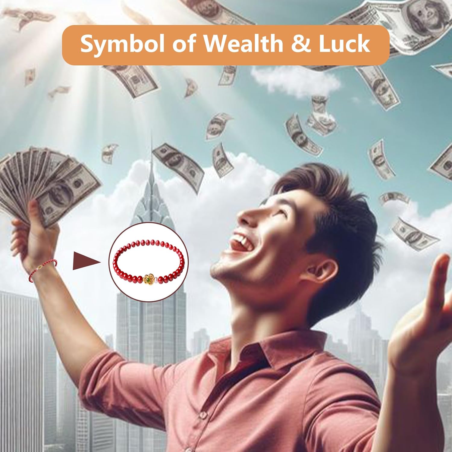 Cinnabar Bracelet Feng Shui for Women Pulsera de la Buena Suerte con Charms y Amuletos de Protección Red Chinese Bracelet for Good Luck Wealth Abundance Prosperidad - Image 4
