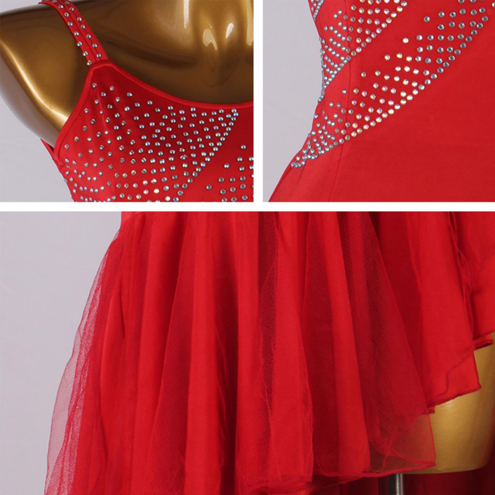 Damen Schwarz Latein Tanzkleider Neckholder Latein Turnierkleid Ballsaal Rückenfrei Salsa Samba Fransen Schlitz Rock Walzer Foxtrott Tanzkleid Latein Trainingskleid