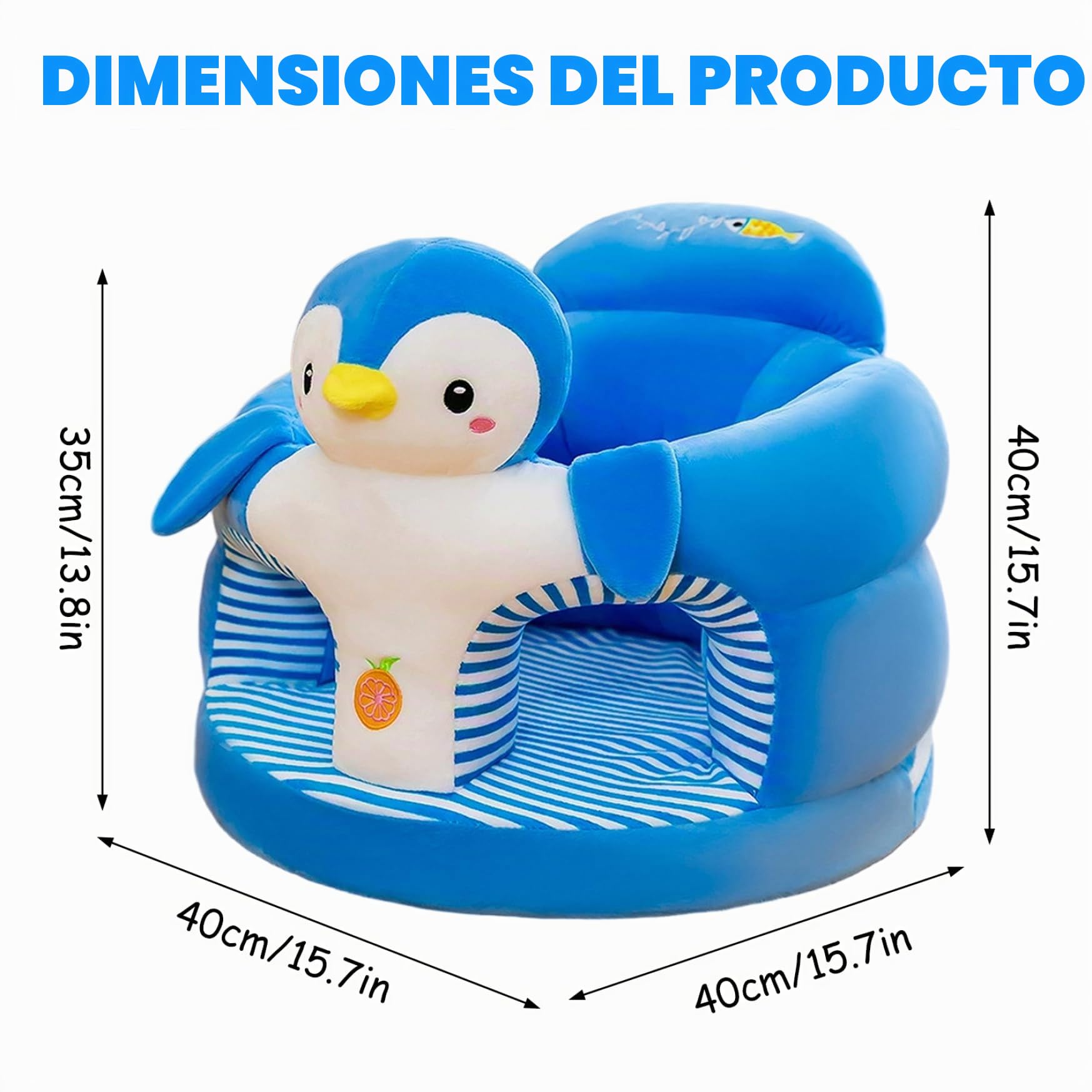 Baby Sit Me Up Seat Pingüino de Dibujos Animados Soporte para bebé para bebés de 0 a 36 Meses Silla Suave para niños pequeños para Dormitorio, Sala de Estar, guardería, Apartamento, Figürchen