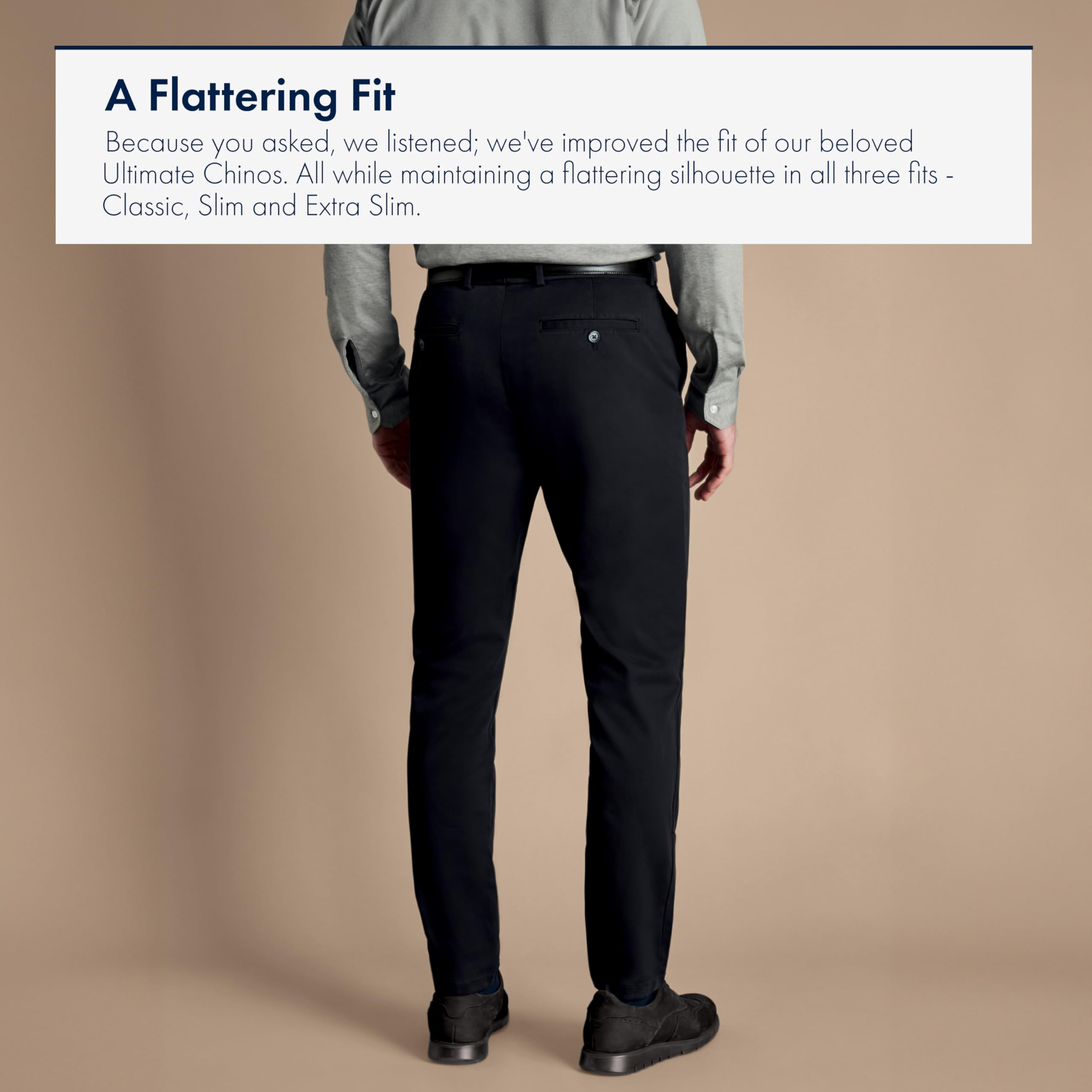 Black Slim Fit Ultimate non-iron Chino