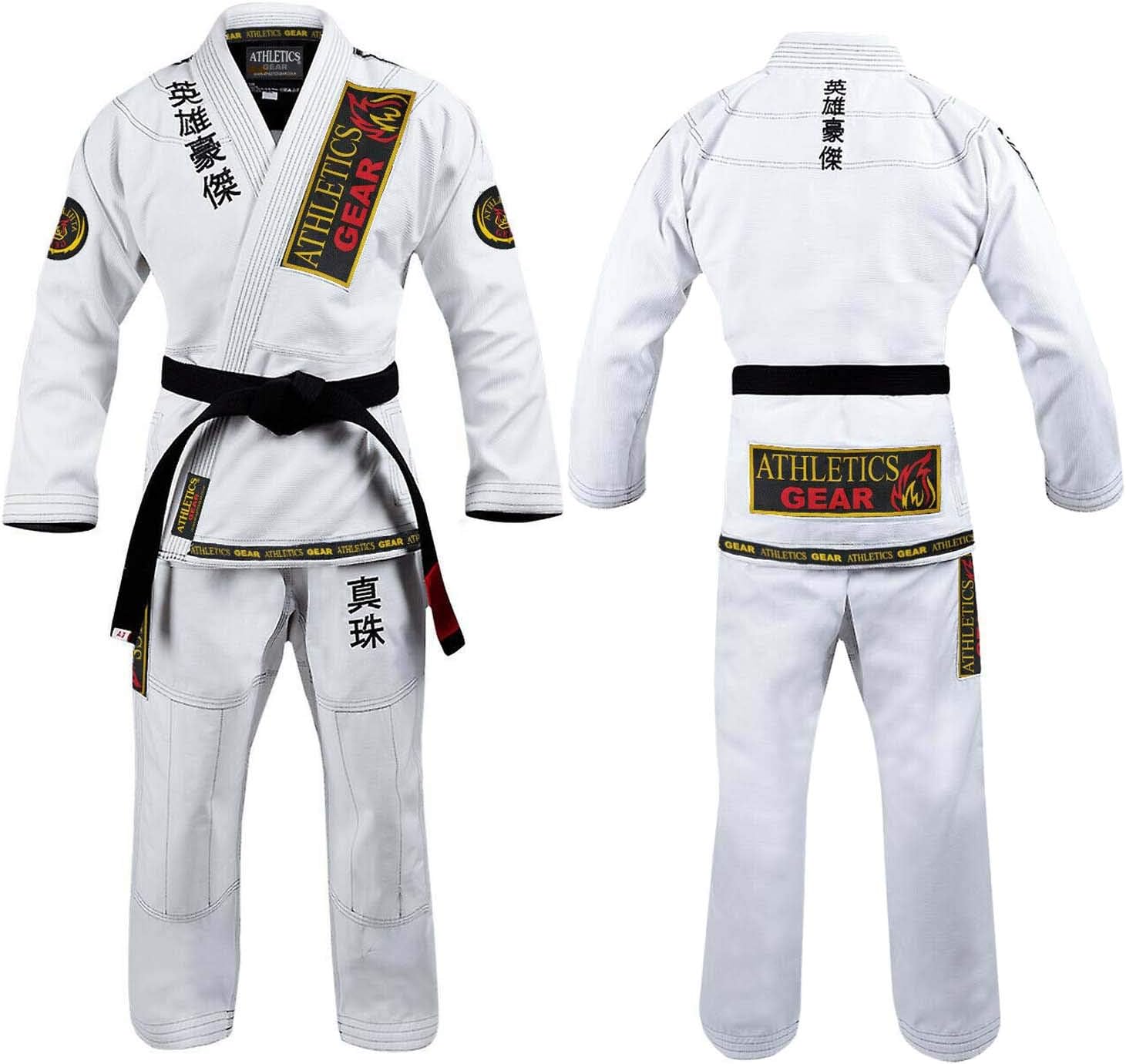 BJJ Gi Brazilian Jiu Jitsu Gi Uniform Suits by Athletics Gear | 100% Cotton Pearl Weave Fabric, Light Weight for Kids, Men & Women