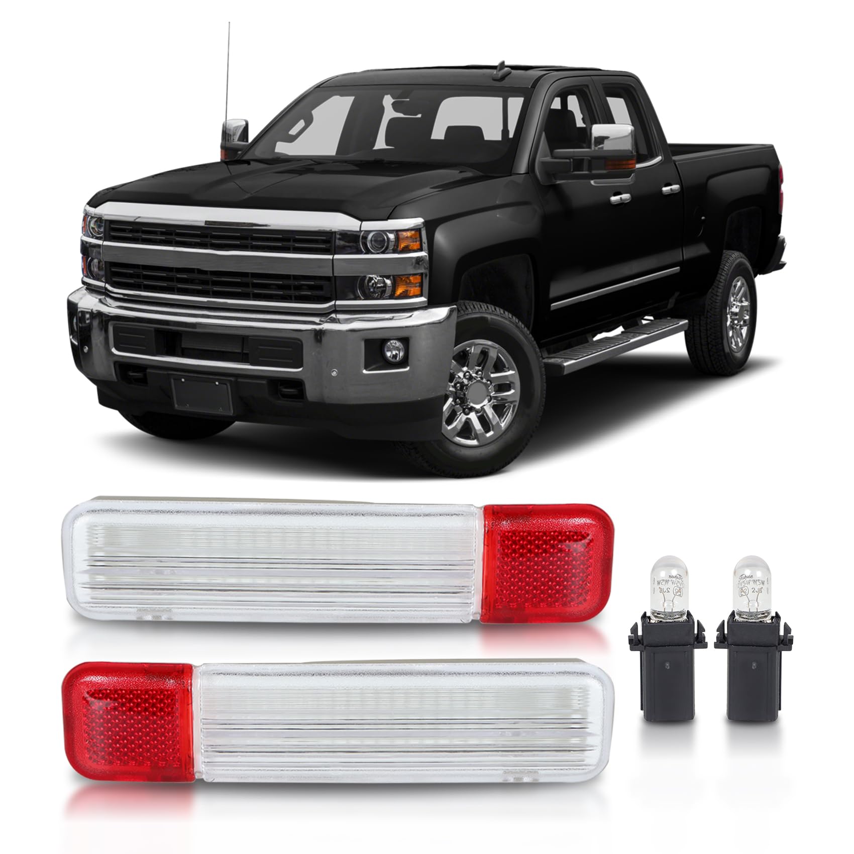 Photo 1 of labwork 2PCS Door Reflector Light Panel Replacement for Silverado Tahoe Suburban Sierra Front L+R 15021517 15021518