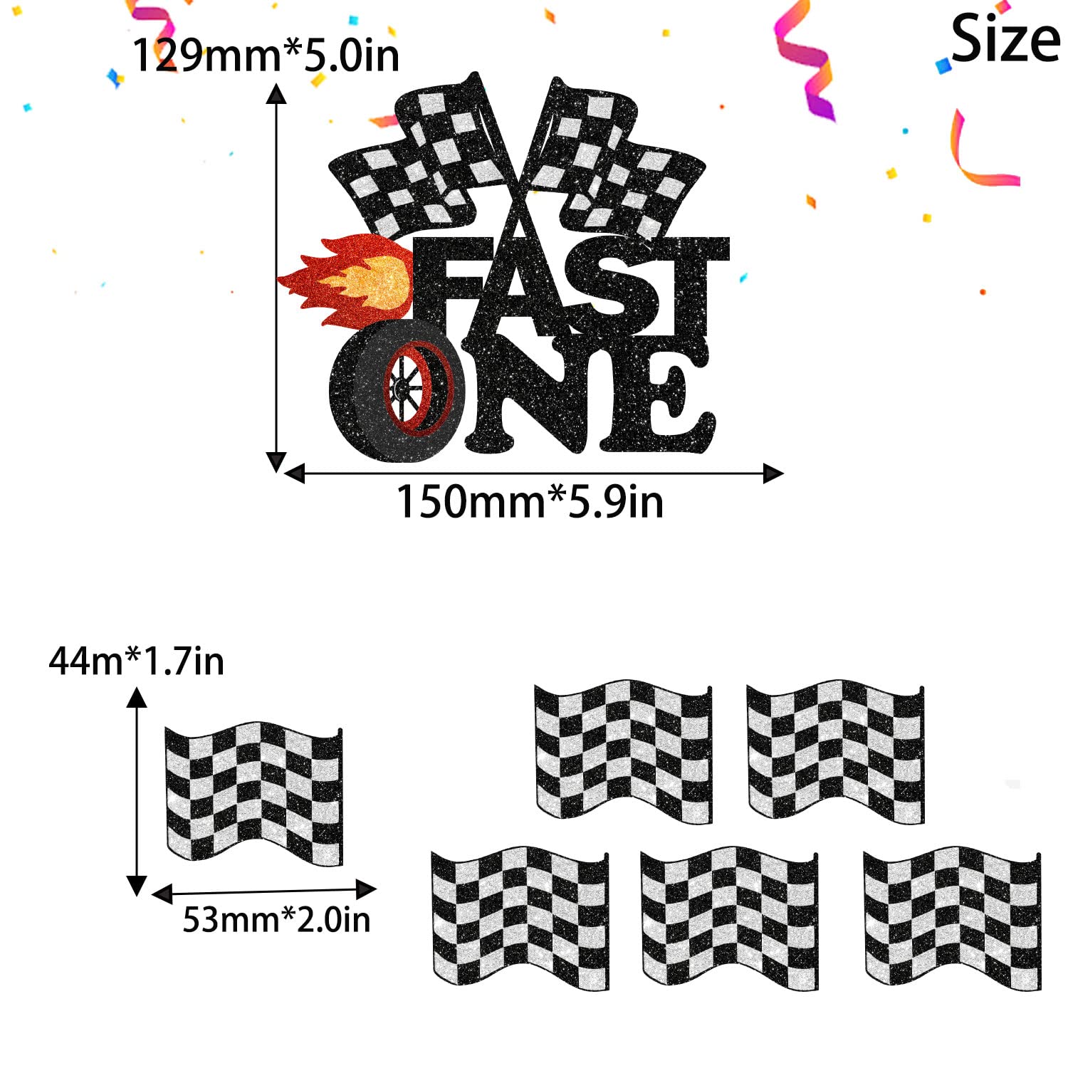 Car Cake Decorations Fast One Race Car Cake Topper - Checkered Flag ...