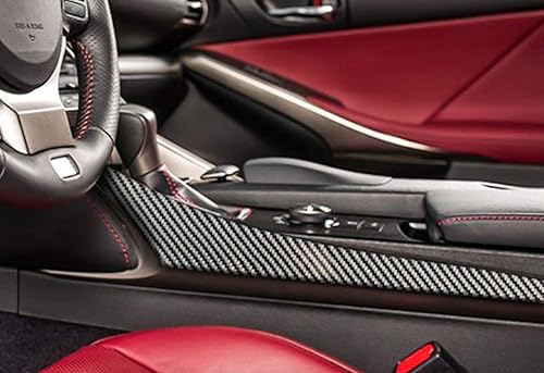 Miniatura 8 de x xotic tech Cubierta de panel lateral de engranaje de consola de reposabrazos, fibra de carbono suave auténtica, compatible con Lexus IS250 2014
