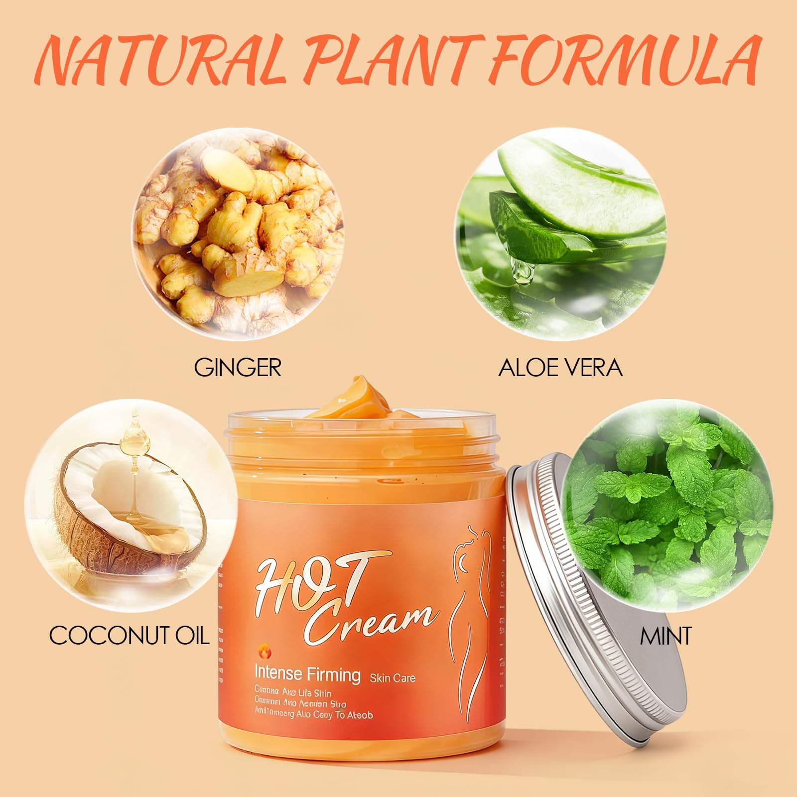 250g Crema Calor Intensa – Crema Anticelulítica Natural para Vientre, Piernas, Glúteos y Brazos – Crema Reafirmante Hidratante para Piel Firme y Tonsurada — view 2