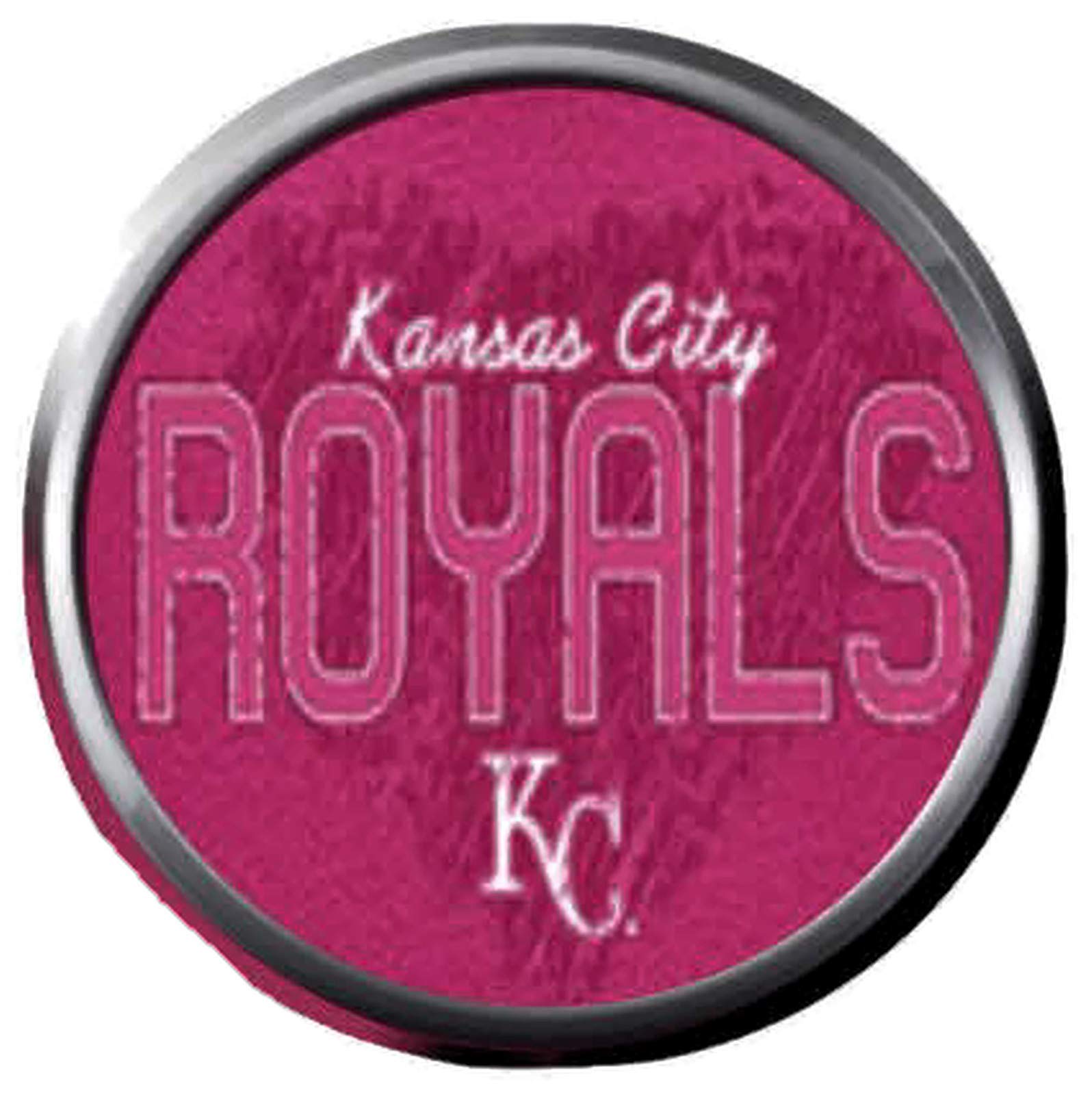 Royals Baseball Kansas City Pink Royals Logo KC MLB 18MM - 20MM Snap Jewelry Charm