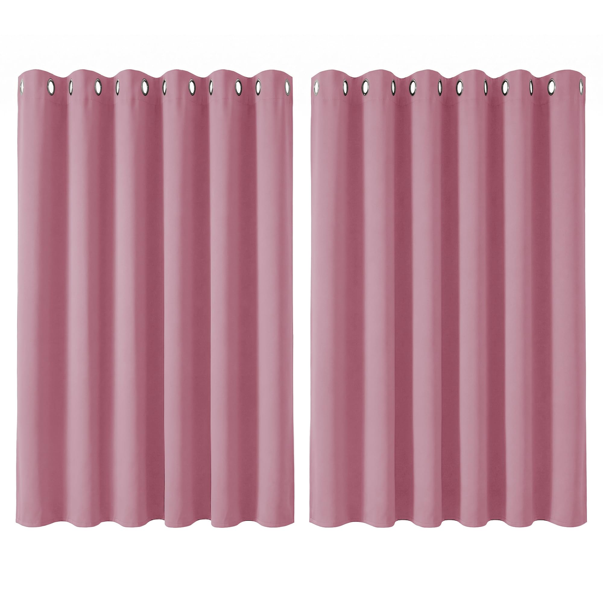 Deconovo Super Soft Solid Thermal Insulated Blackout Curtains, 90" Width x54 Drop, 1 Pair, Pink