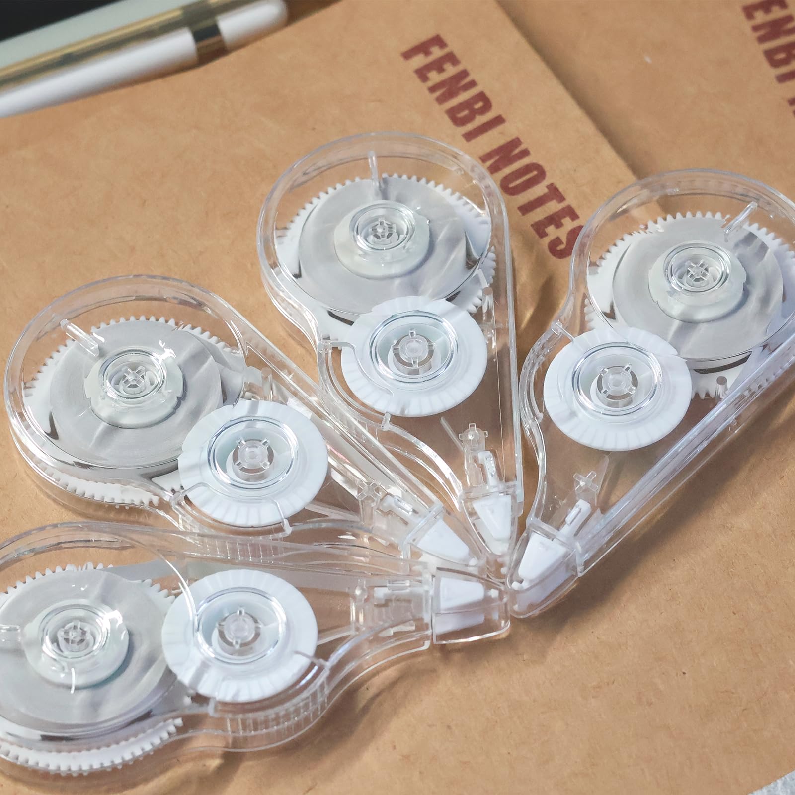 20 cintas correctoras transparentes de 39.4 pies, rodillo de cinta blanca equivocada a granel para notas, suministros para profesores, escuela, oficina