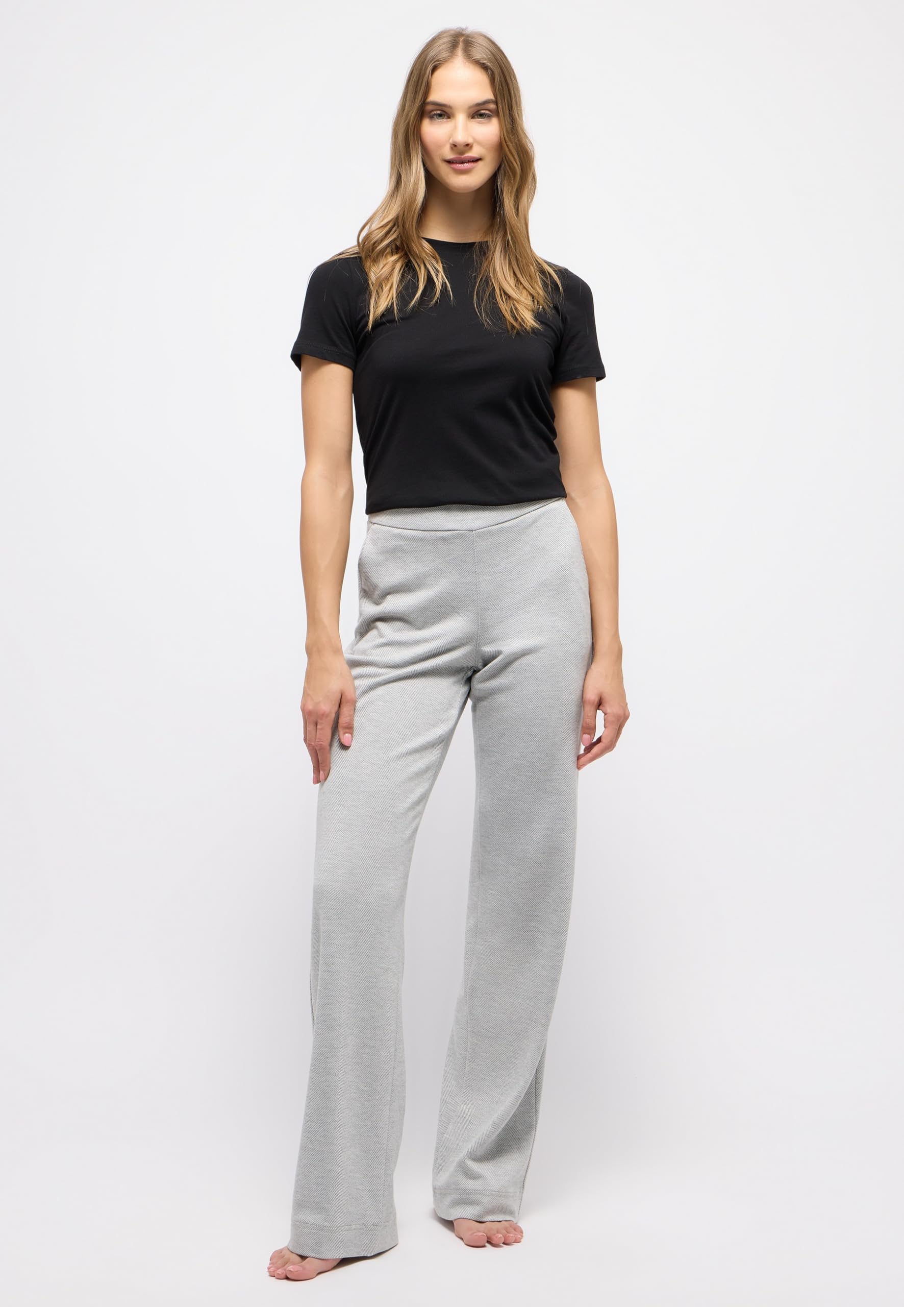 ANGELS Pantalón de pana Liz de tejido jacquard, Pantalones Anchos, gris, 38