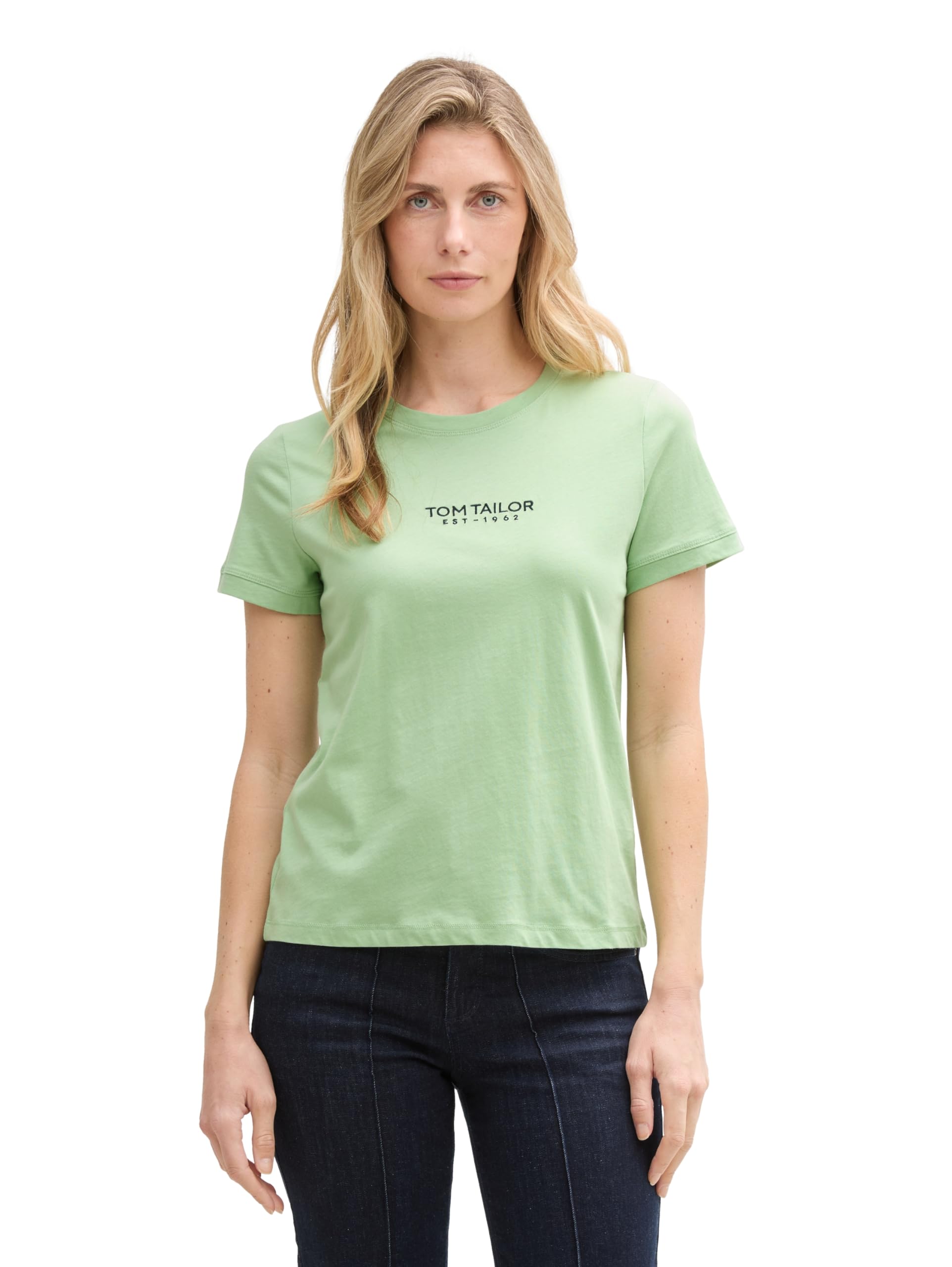 Tom Tailor Damen T-Shirt mit Logo-Stickerei