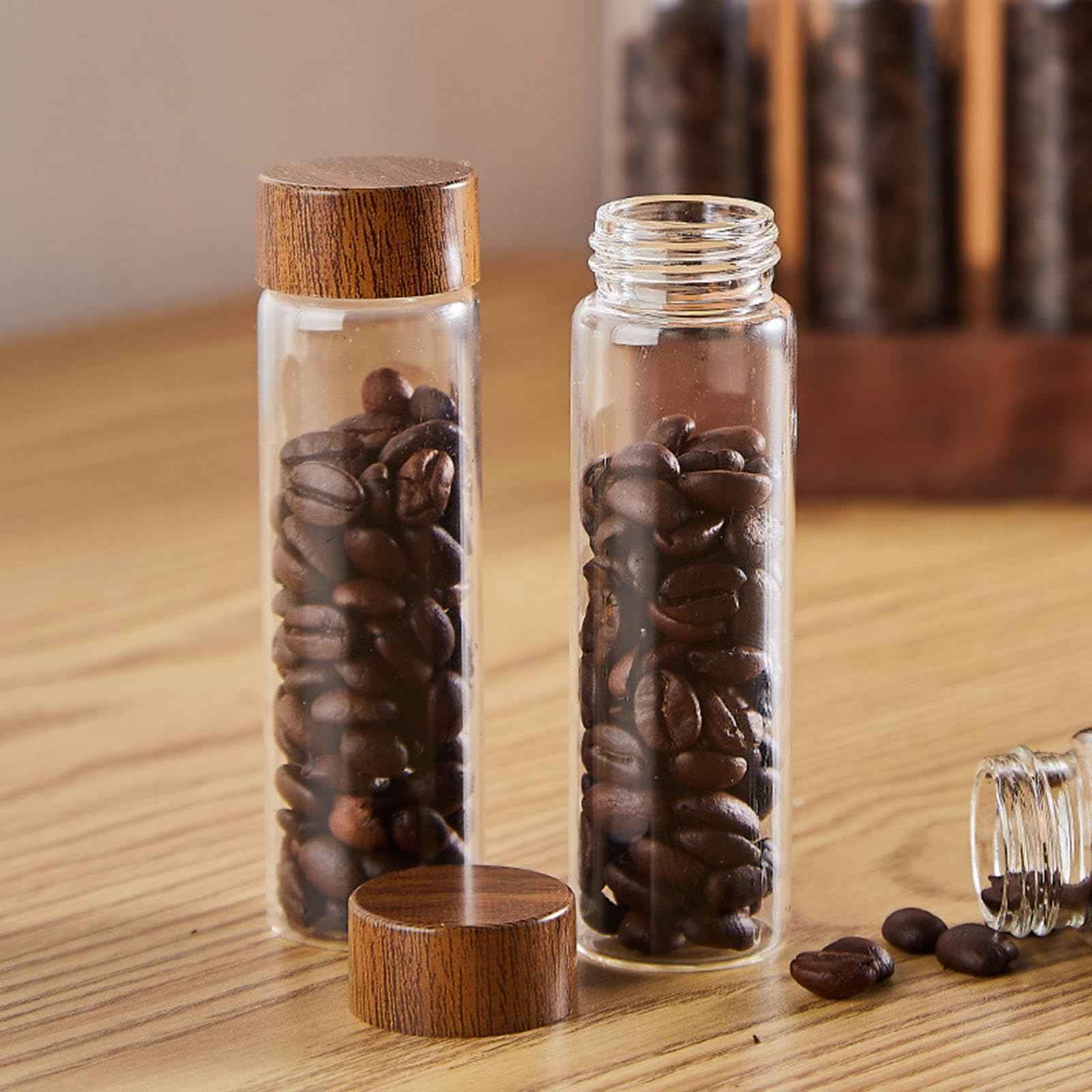 Provette per Chicchi di Caffè Contenitore per Chicchi di Caffè Contenitore per Chicchi di Caffè Contenitore per Chicchi di Caffè Ermetico Vuoto Bottig, 22 gr