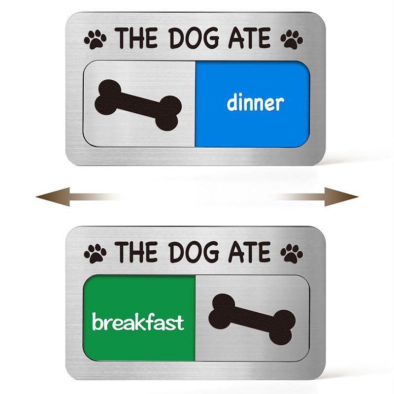 Placa lembrete de alimentação para cães com ímã em acrílico EliteSign, café da manhã e jantar, 1 unidade