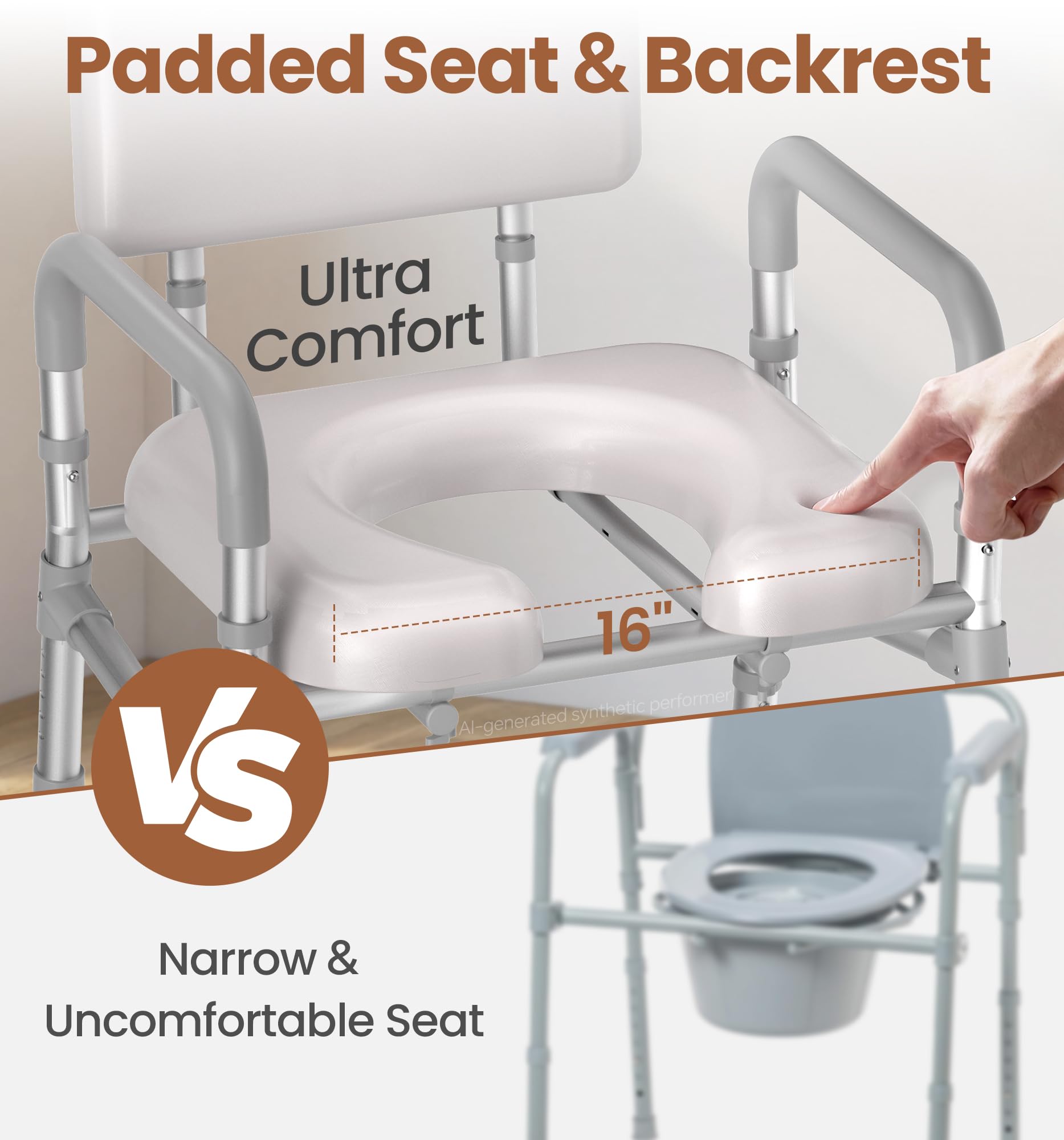 Bedside Commode - Easy Mobility & Comfort -4